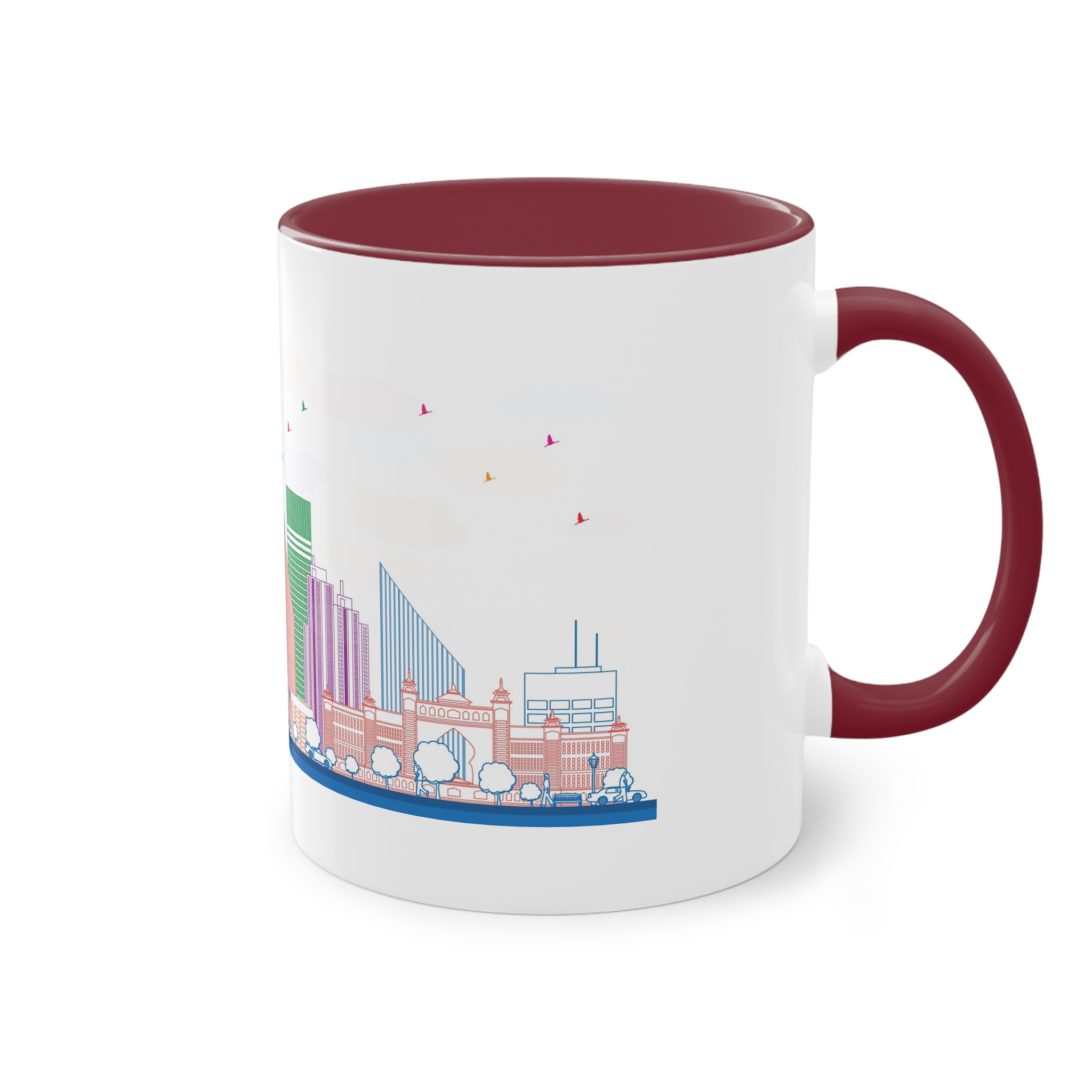 Dubai Outline Color Two Tone Coffee Mug 11oz - Image 8