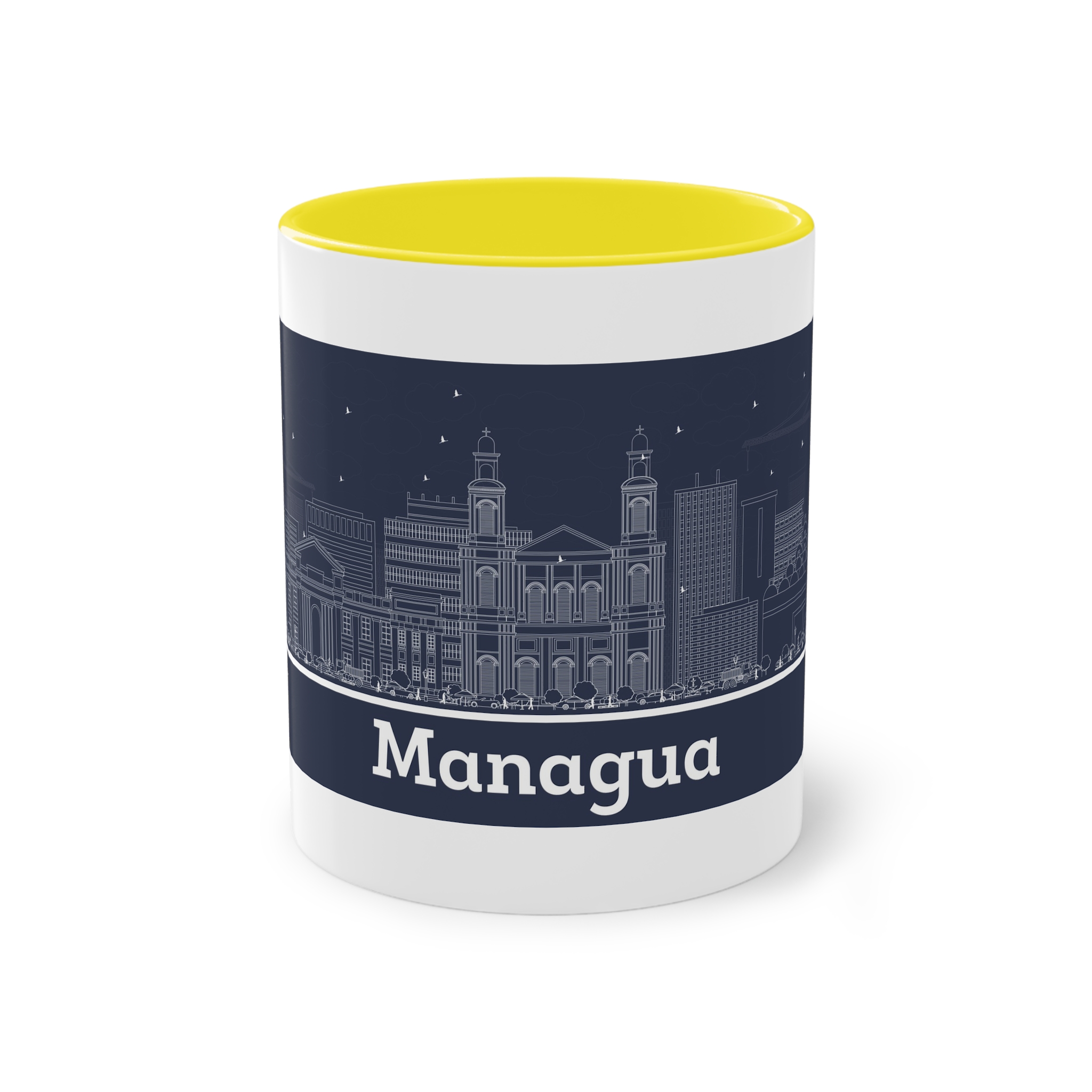 Managua Outline Inverse Two Tone Coffee Mug 11oz - Image 21