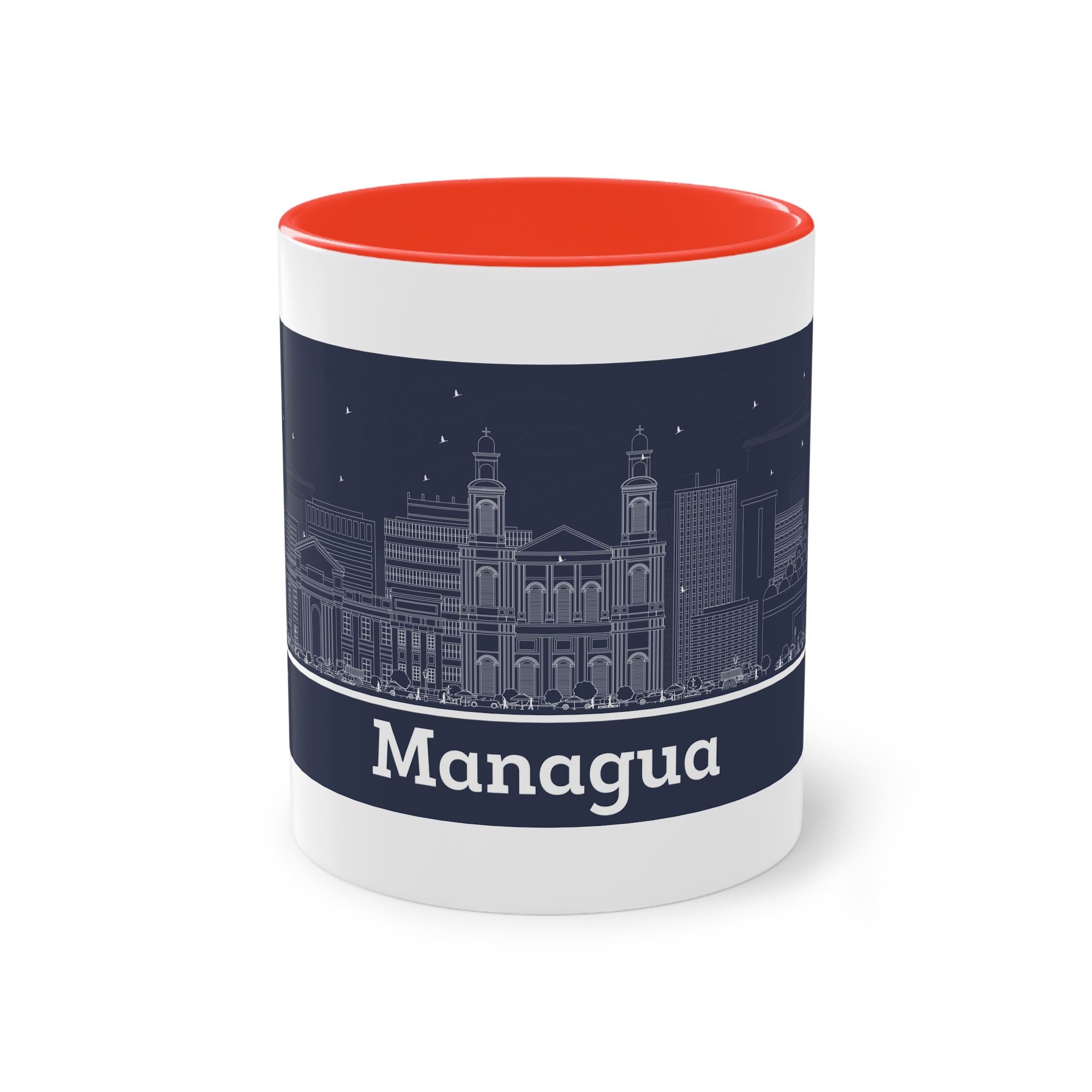 Managua Outline Inverse Two Tone Coffee Mug 11oz