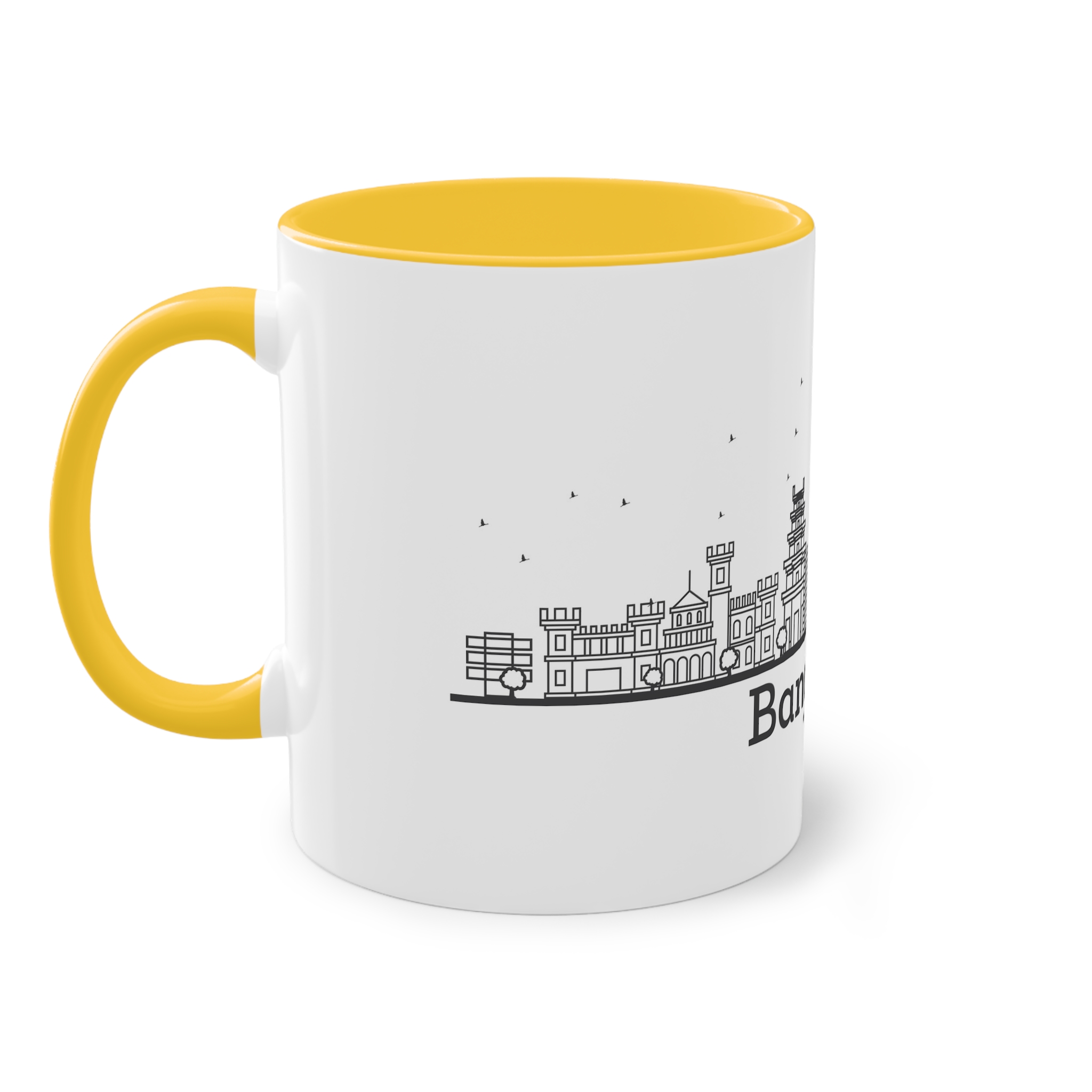 Bangalore Outline Bold Two Tone Coffee Mug 11oz - Image 19