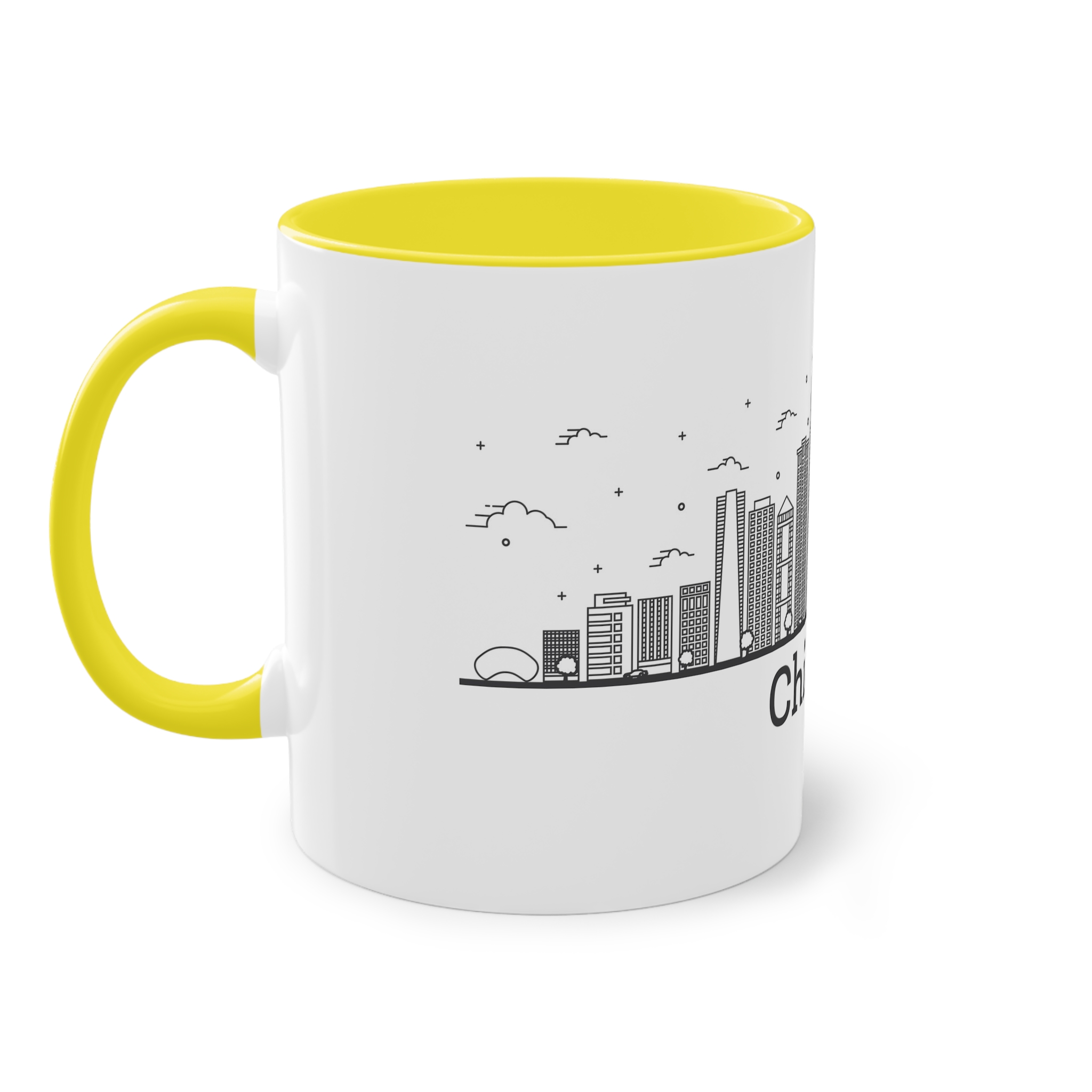Chicago Outline Bold Two Tone Coffee Mug 11oz - Image 23