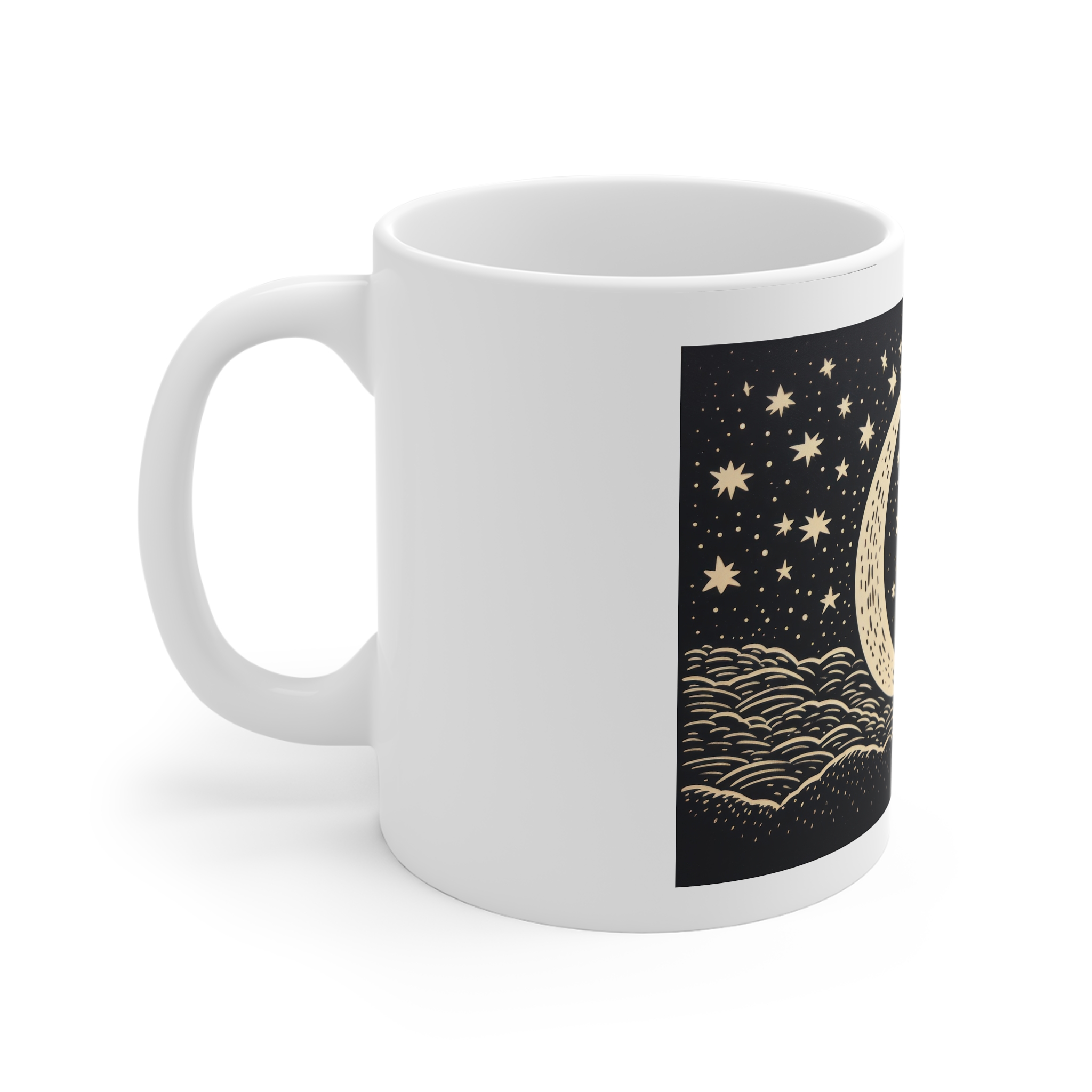 Night Moon Astronomy Nature 11oz White Mug - Image 2
