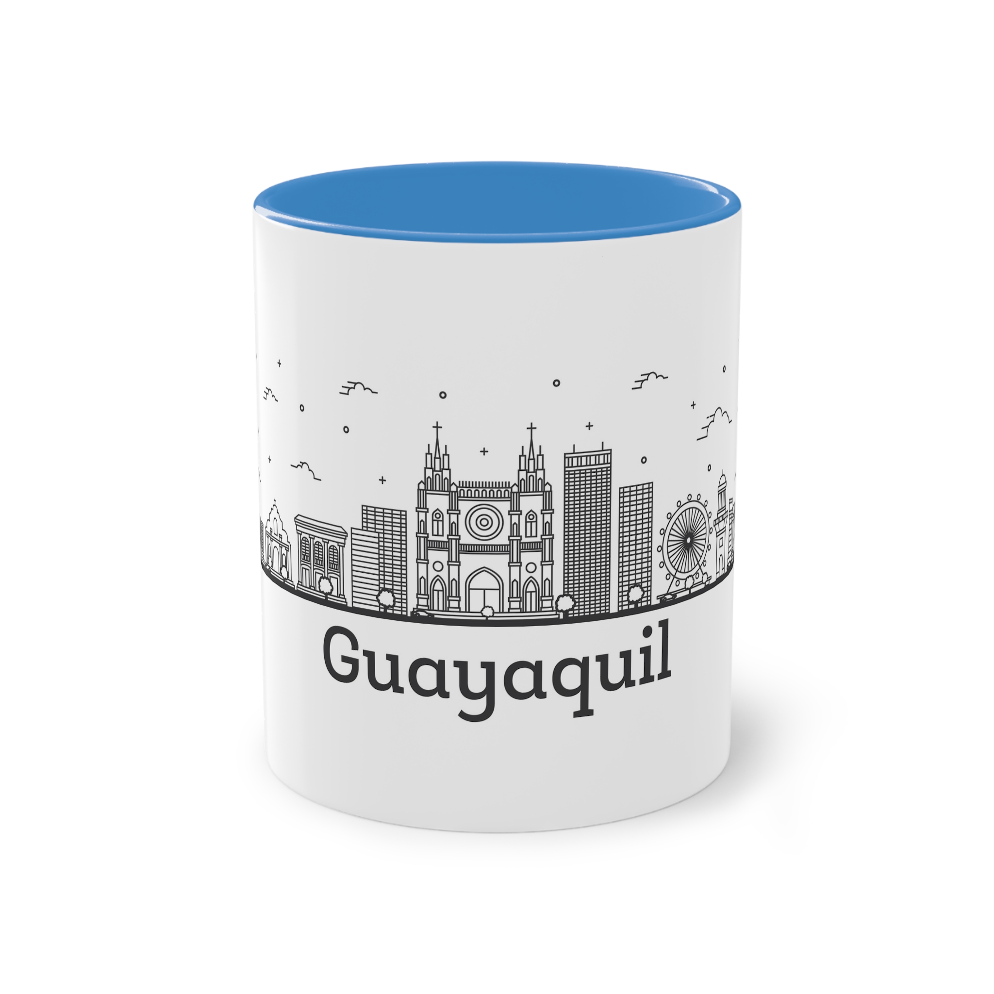 Guayaquil Outline Bold Two Tone Coffee Mug 11oz - Image 33