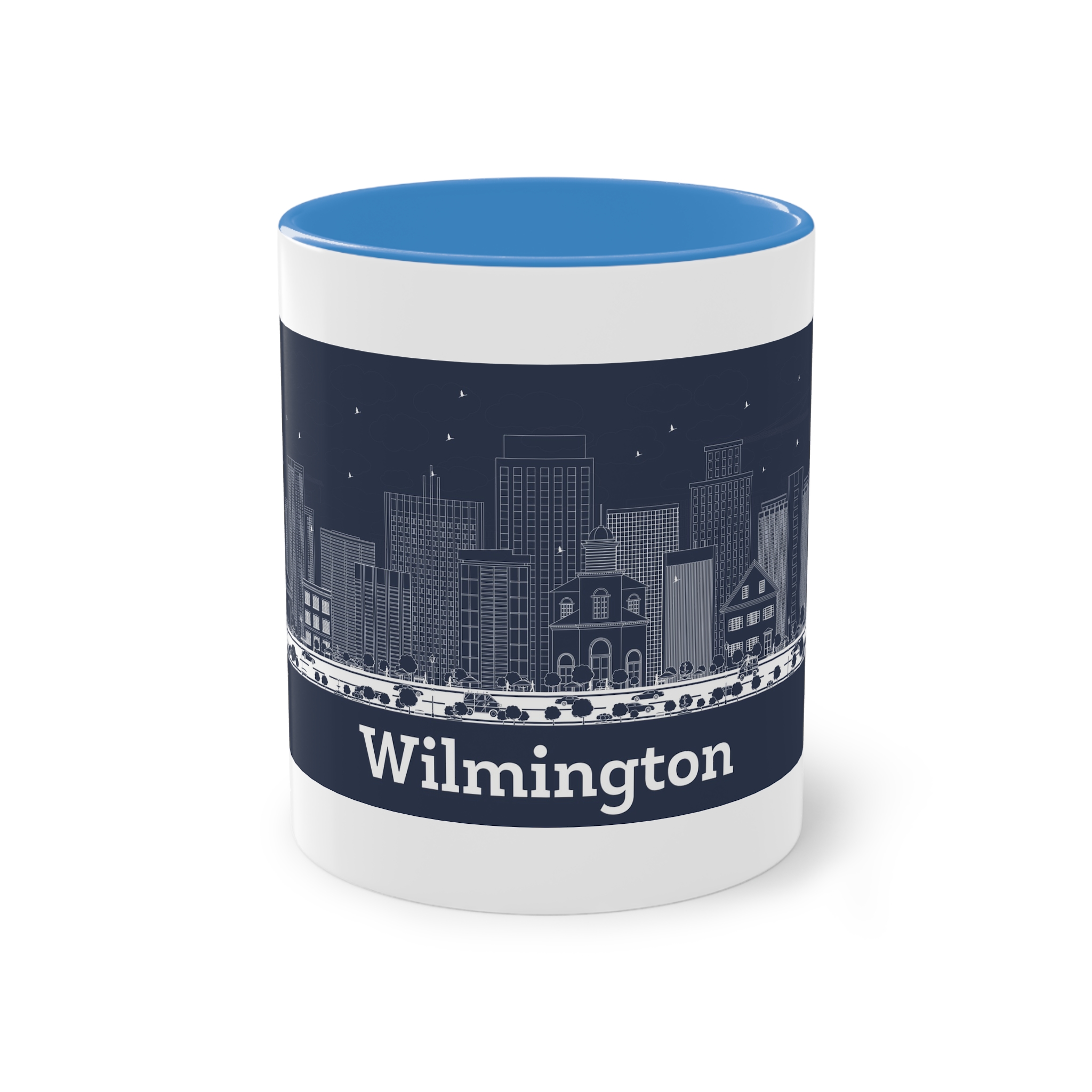 Wilmington Outline Inverse Two Tone Coffee Mug 11oz - Image 33
