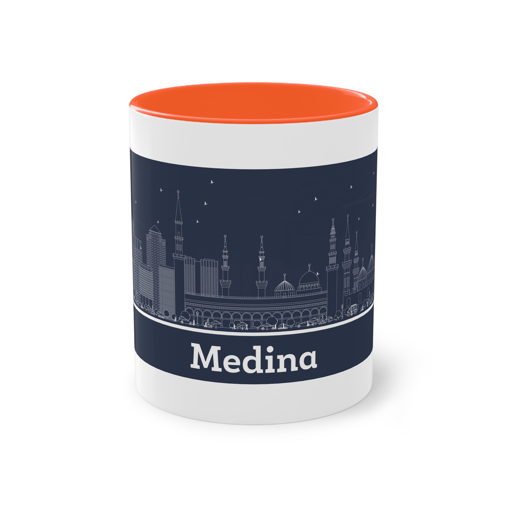 Medina Outline Inverse Two Tone Coffee Mug 11oz - Image 13