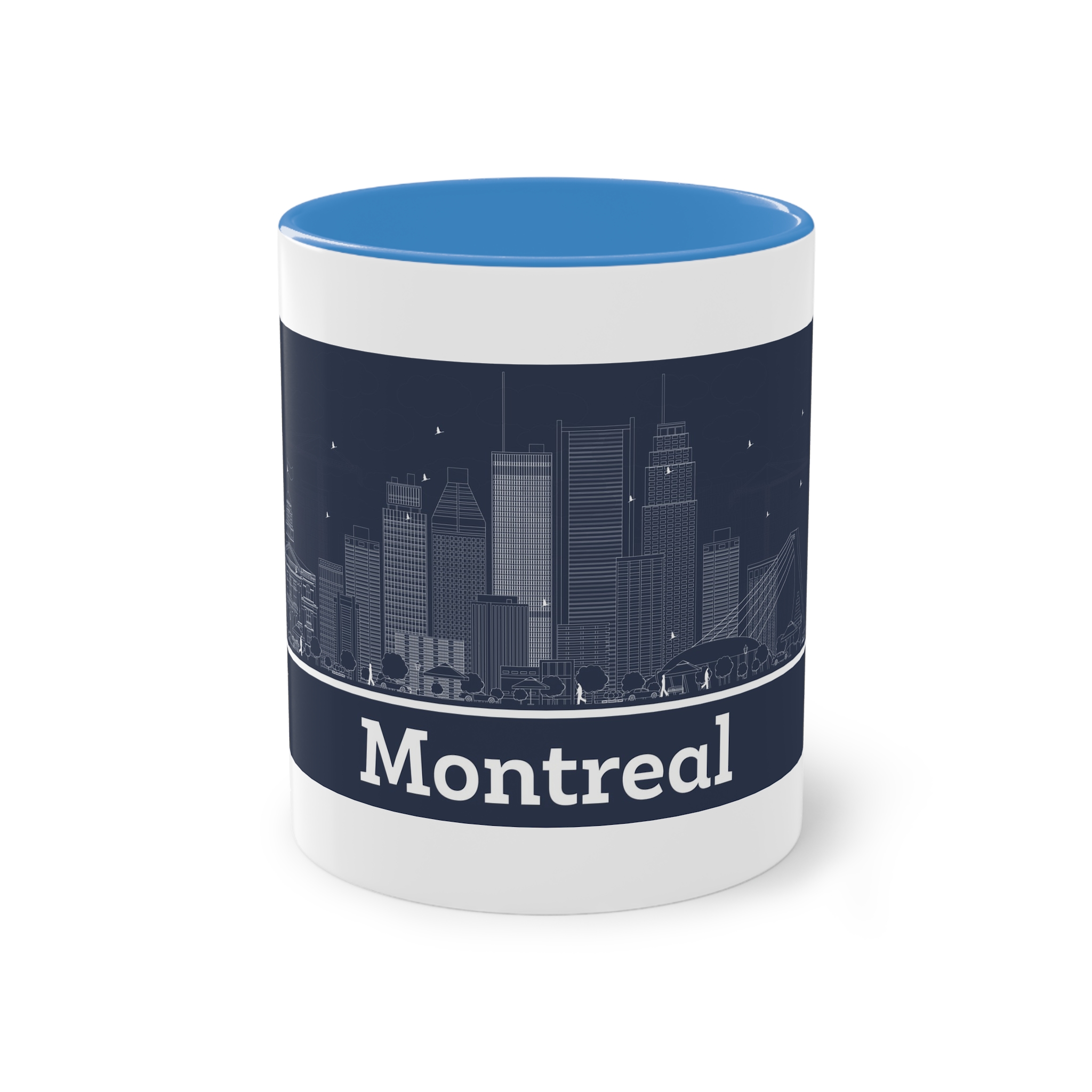 Montreal Outline Inverse Two Tone Coffee Mug 11oz - Image 33