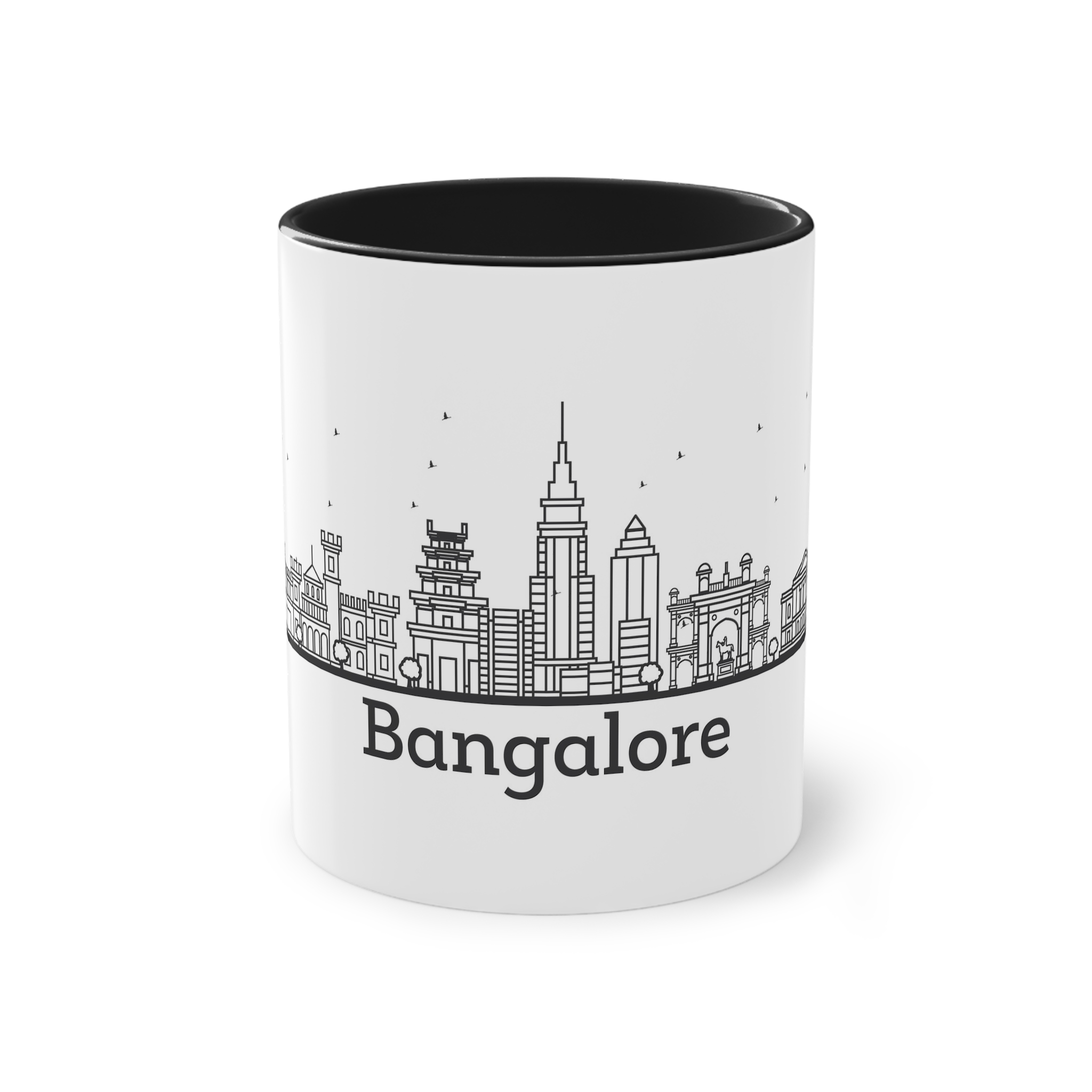Bangalore Outline Bold Two Tone Coffee Mug 11oz - Image 9