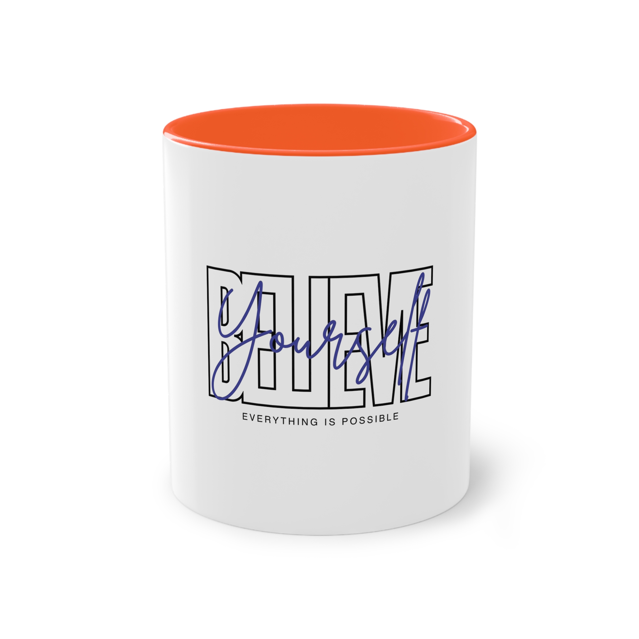 Believe Yourself Positive Affirmation Typography Two Tone Coffee Mug 11oz - Image 13