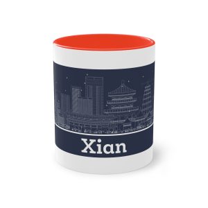 Xian Outline Inverse Two Tone Coffee Mug 11oz