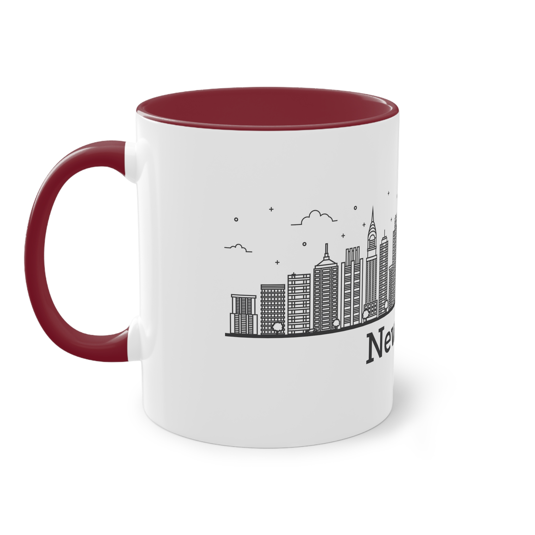 New York Outline Bold 2018 Two Tone Coffee Mug 11oz - Image 7