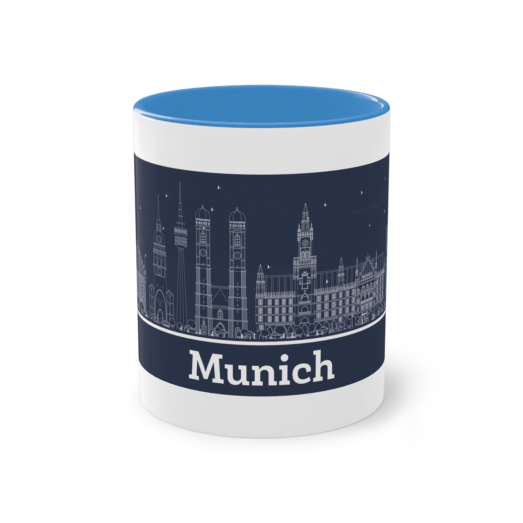Munich Outline Inverse Two Tone Coffee Mug 11oz - Image 33