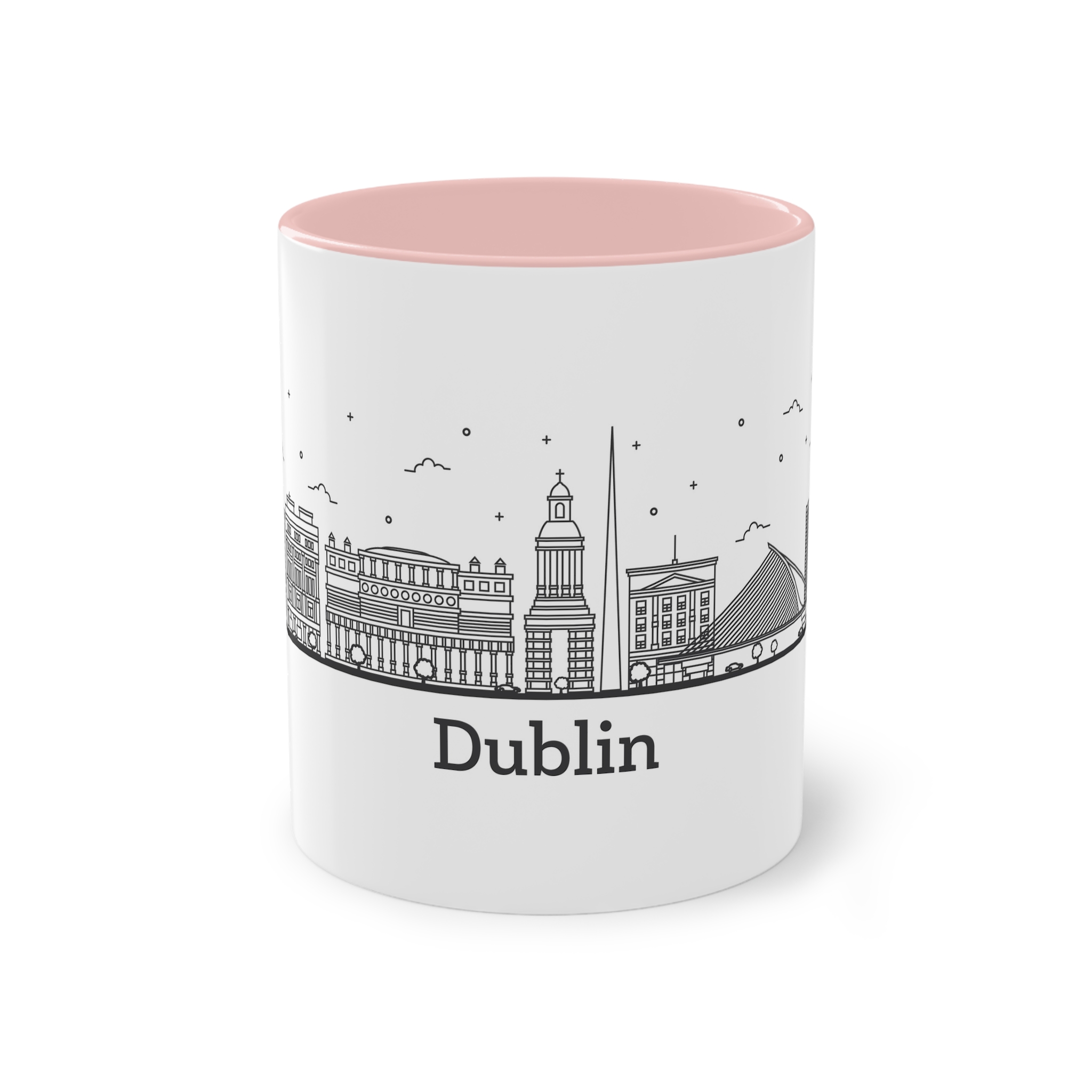 Dublin Outline Bold Two Tone Coffee Mug 11oz - Image 45