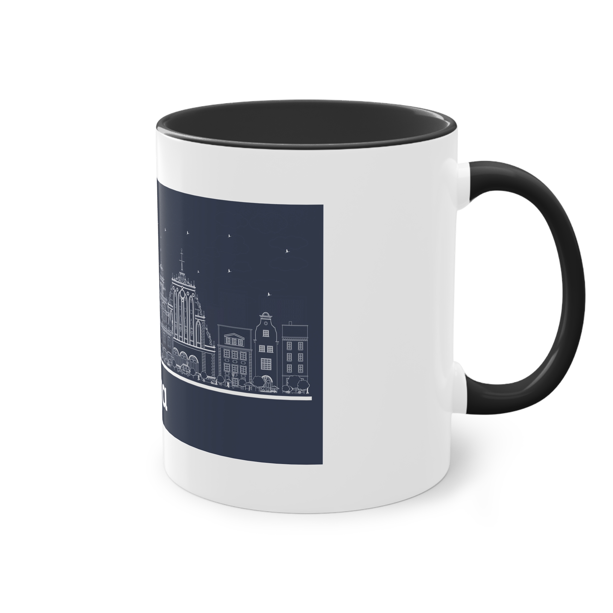 Riga Outline Inverse Two Tone Coffee Mug 11oz - Image 12