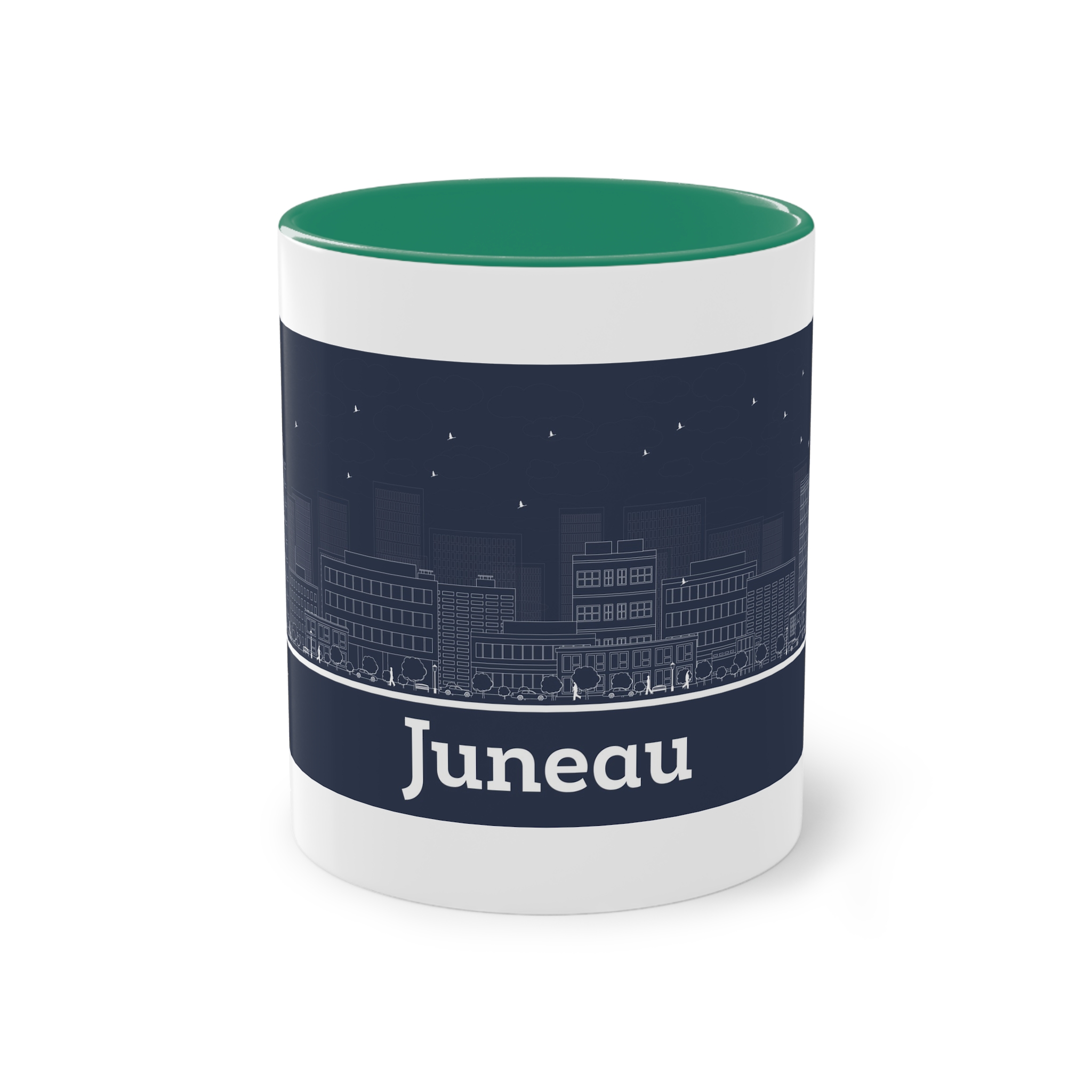 Juneau Outline Inverse Two Tone Coffee Mug 11oz - Image 29