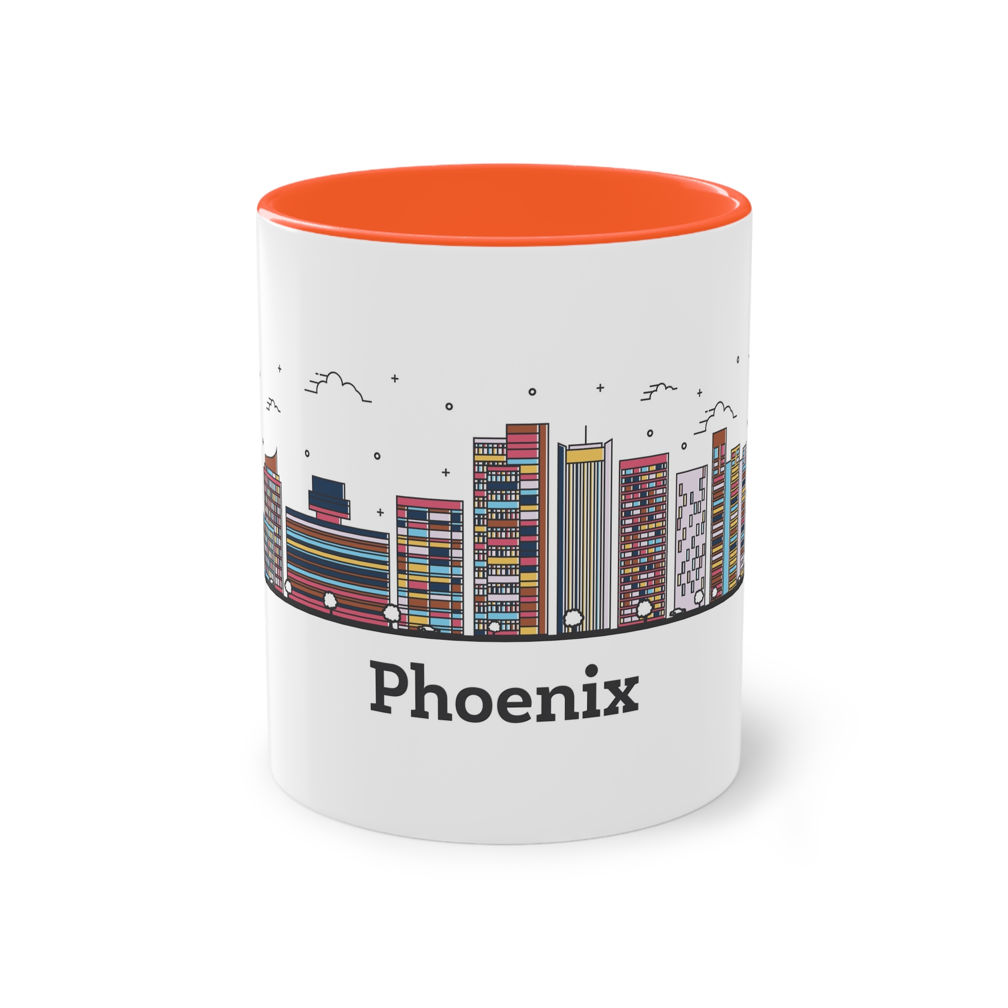 Phoenix Outline Bold Color Two Tone Coffee Mug 11oz - Image 13