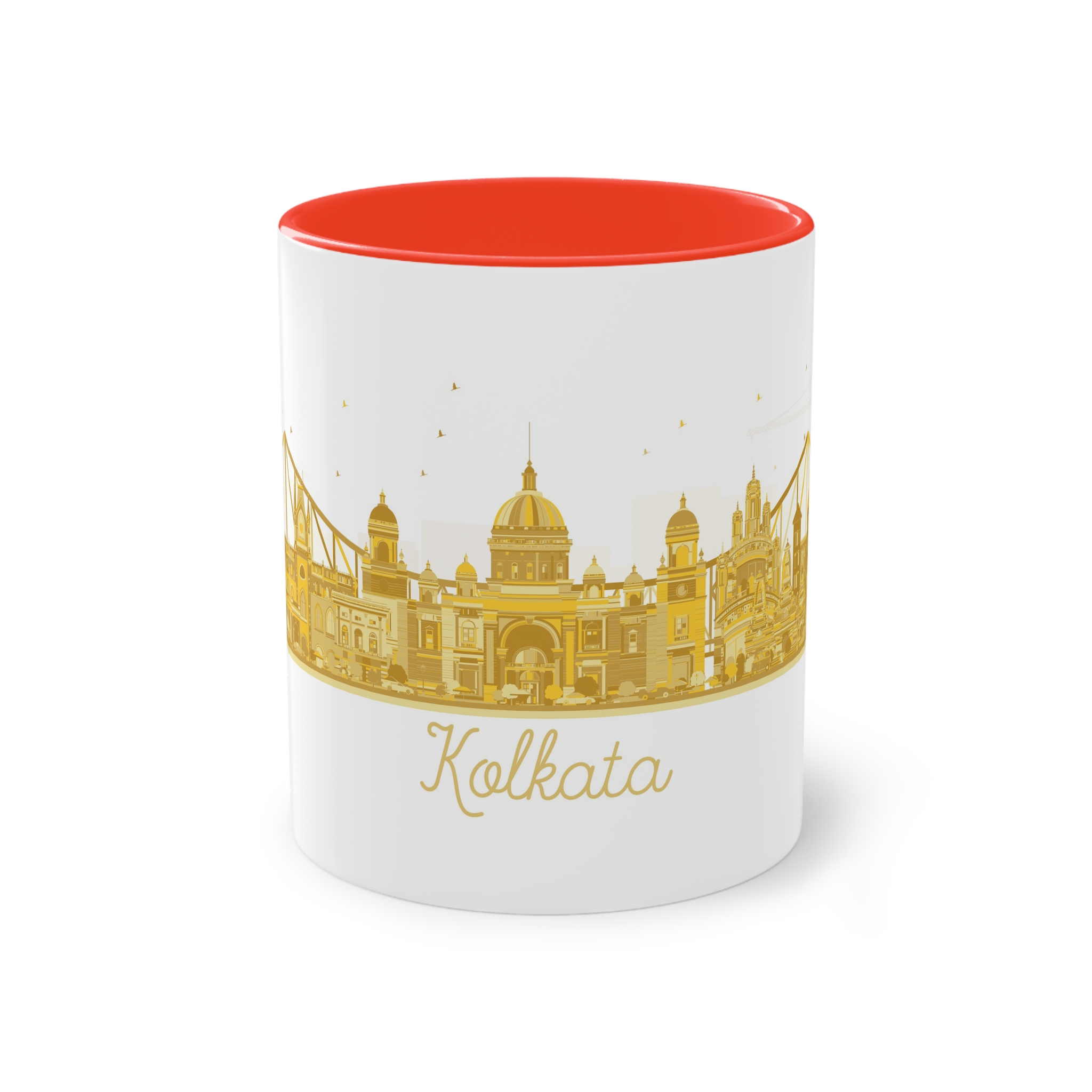 Kolkata Silhouette Golden 1 Two Tone Coffee Mug 11oz
