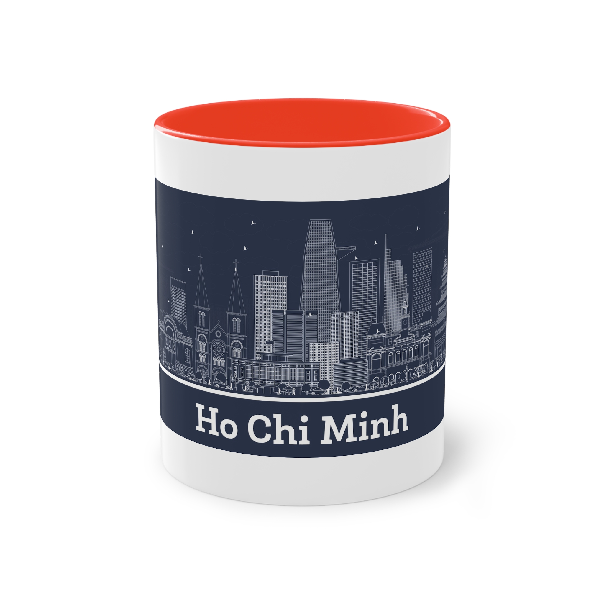 Ho Chi Minh Outline Inverse Two Tone Coffee Mug 11oz