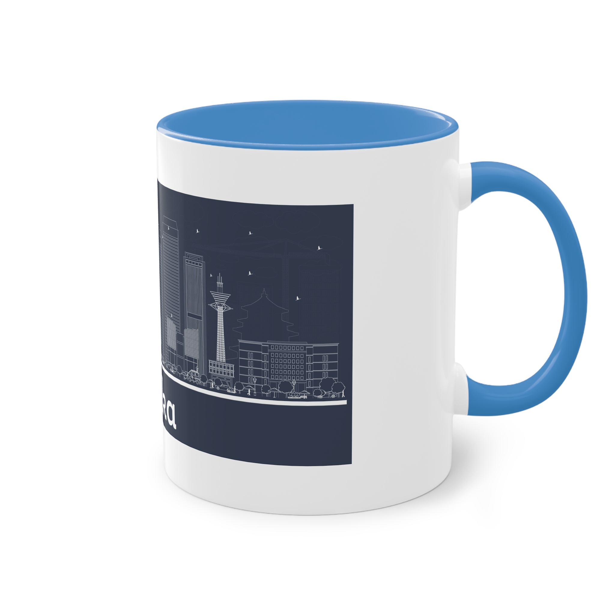 Osaka Outline Inverse Two Tone Coffee Mug 11oz - Image 36