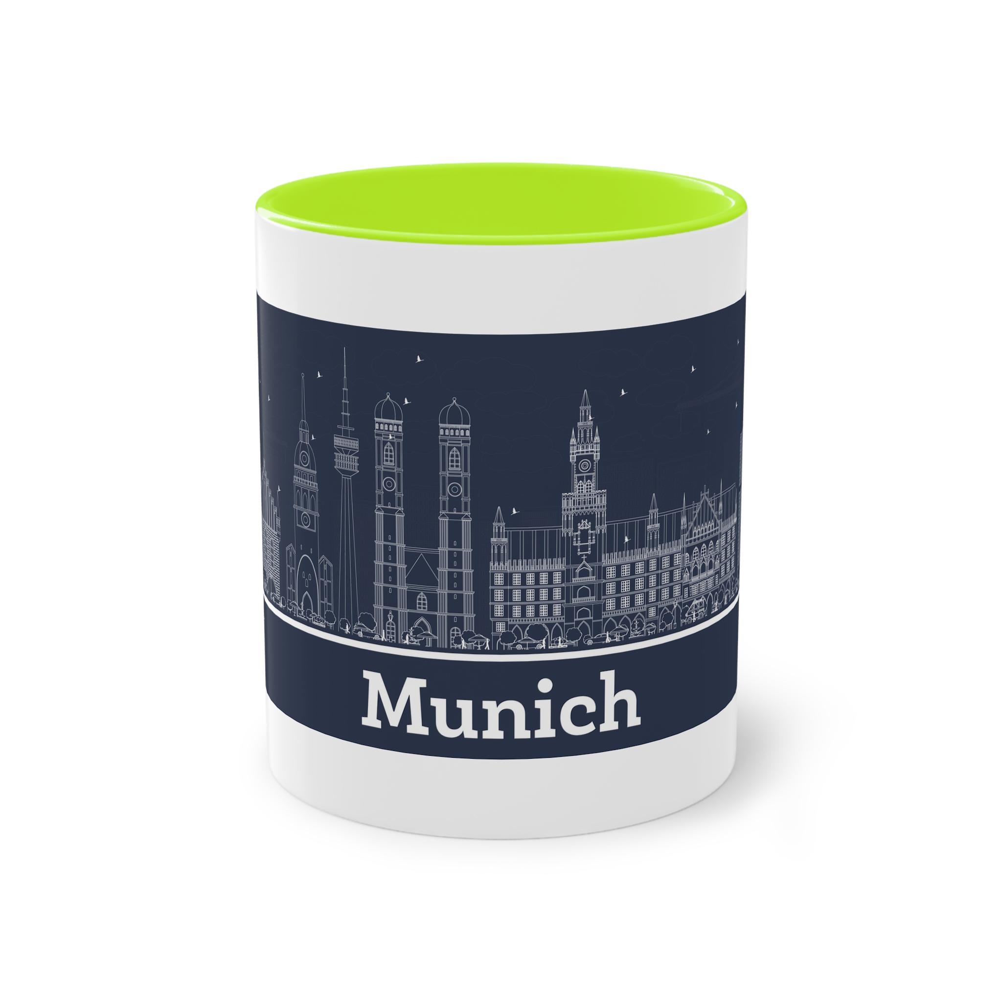 Munich Outline Inverse Two Tone Coffee Mug 11oz - Image 25