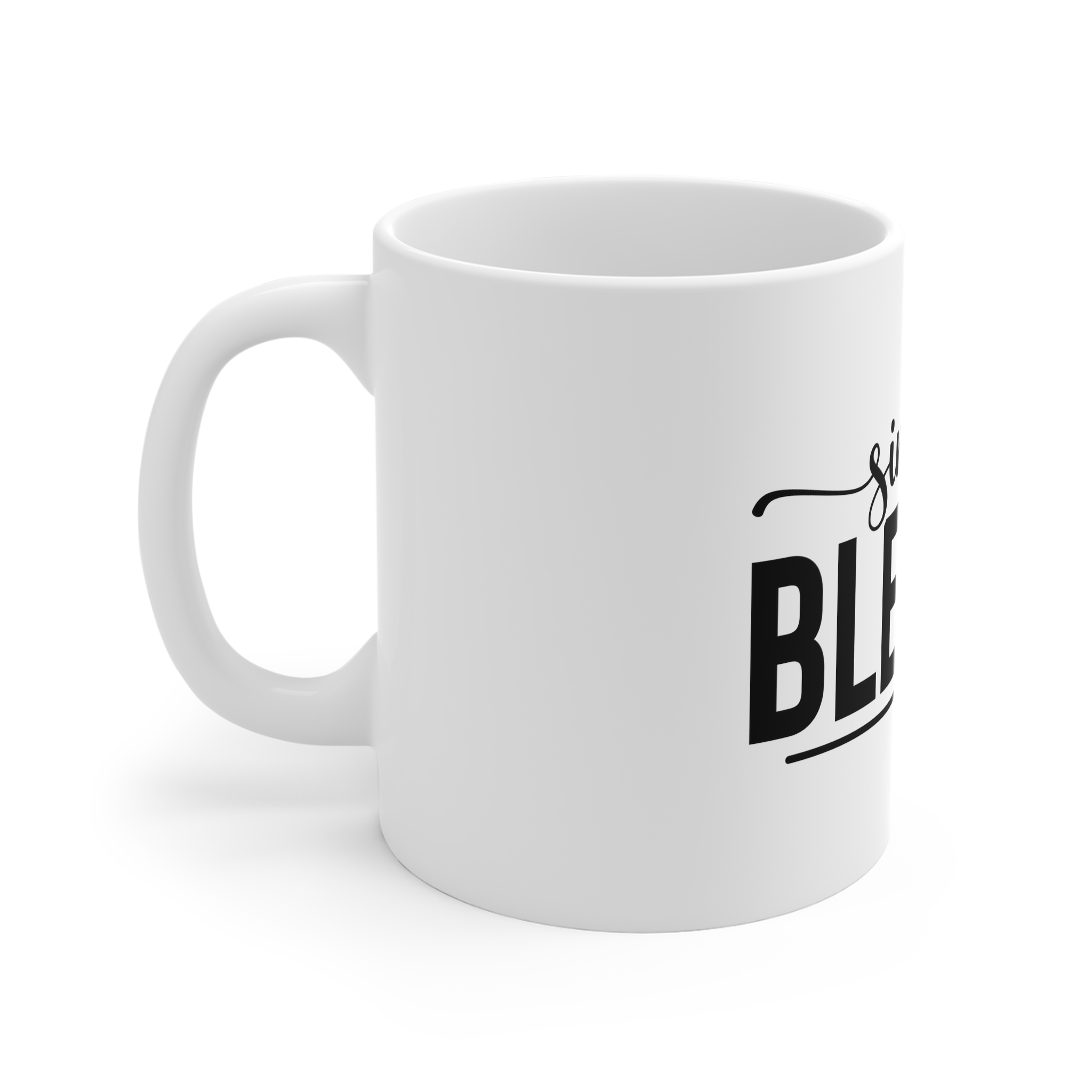 Simply Blessed Inspirational Message Gratitude 11oz White Mug - Image 2