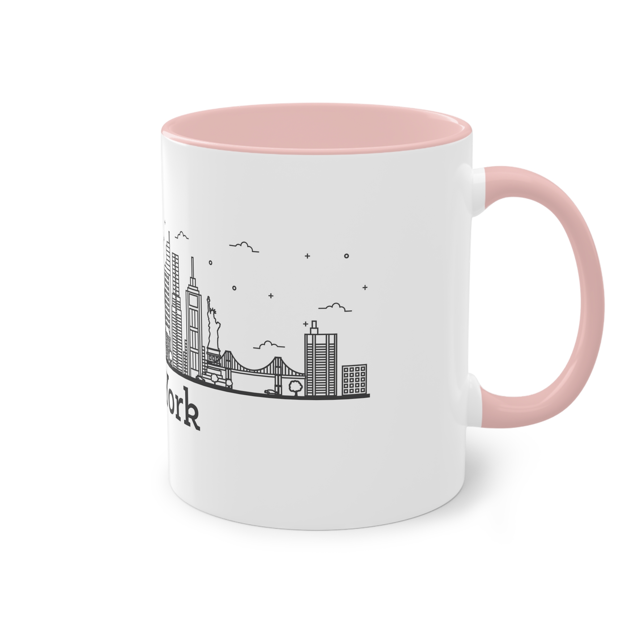 New York Outline Bold 2018 Two Tone Coffee Mug 11oz - Image 48