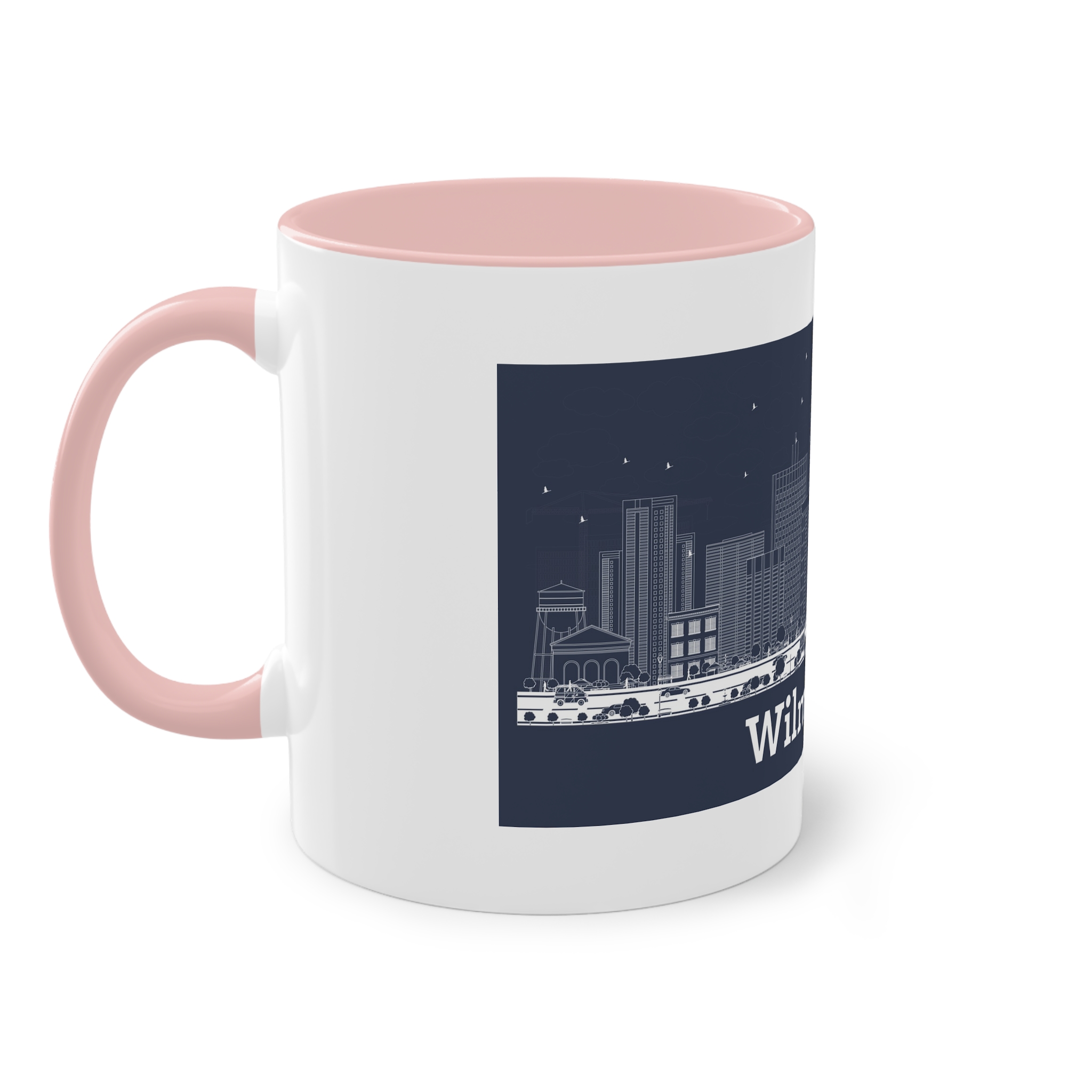 Wilmington Outline Inverse Two Tone Coffee Mug 11oz - Image 47