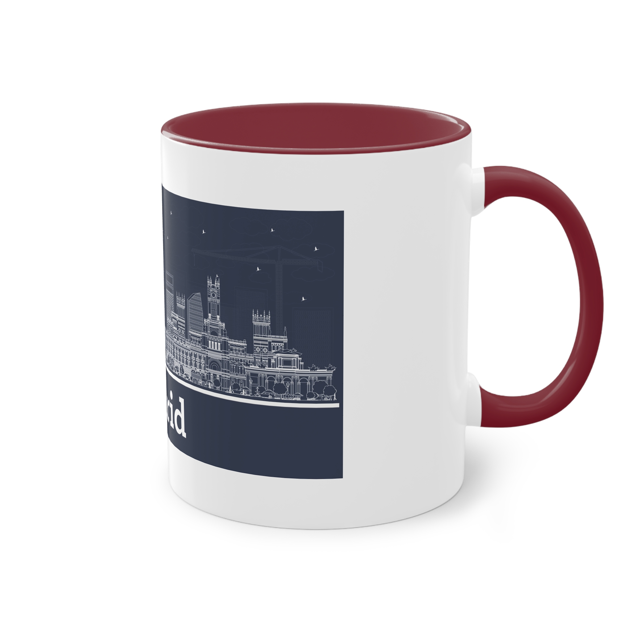 Madrid New Outline Inverse Two Tone Coffee Mug 11oz - Image 8