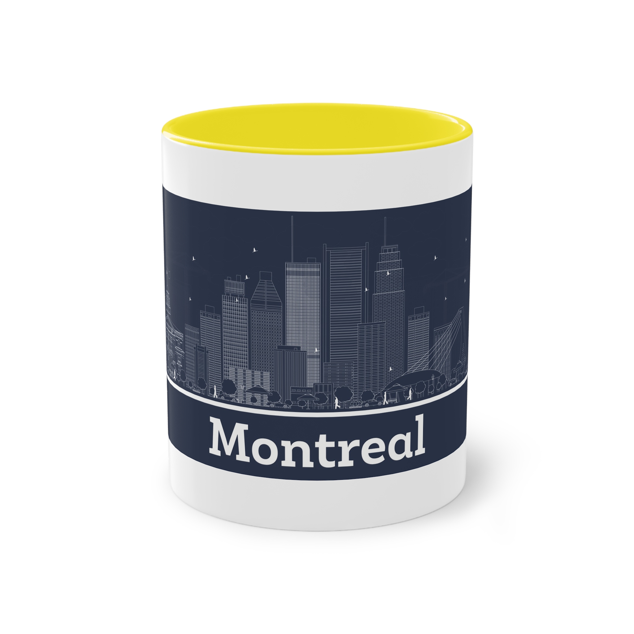 Montreal Outline Inverse Two Tone Coffee Mug 11oz - Image 21