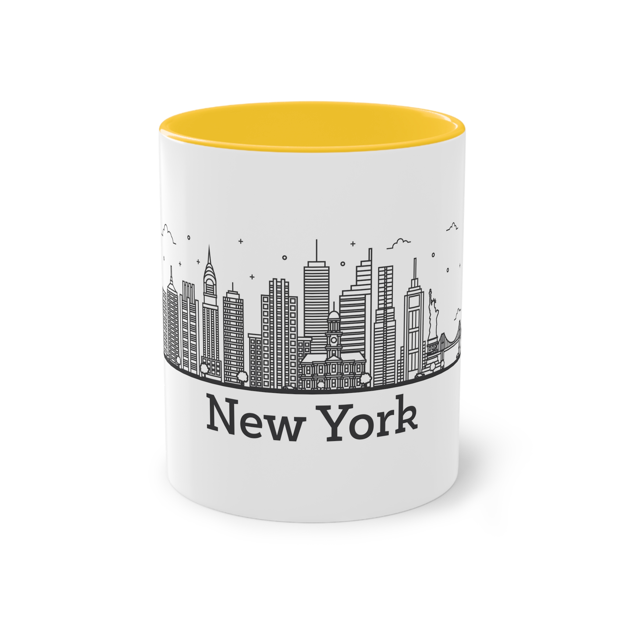 New York Outline Bold 2018 Two Tone Coffee Mug 11oz - Image 17