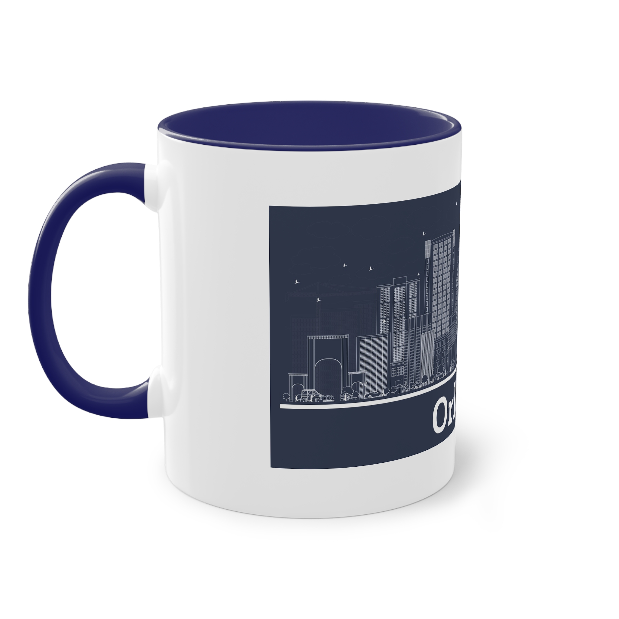 Orlando Outline Inverse Two Tone Coffee Mug 11oz - Image 43