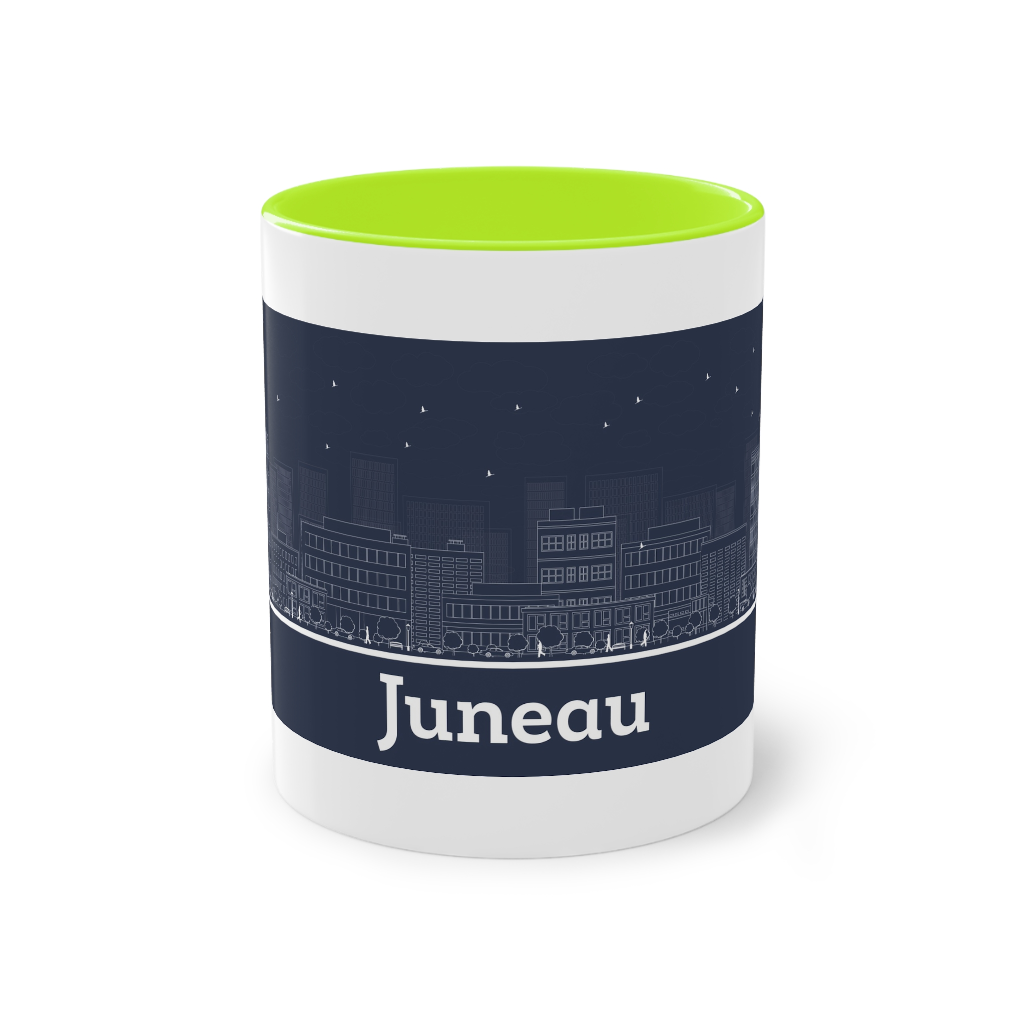 Juneau Outline Inverse Two Tone Coffee Mug 11oz - Image 25