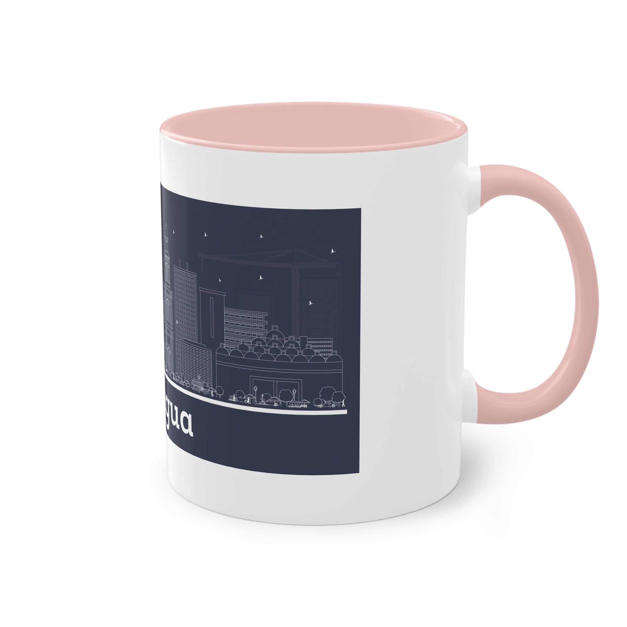Managua Outline Inverse Two Tone Coffee Mug 11oz - Image 48