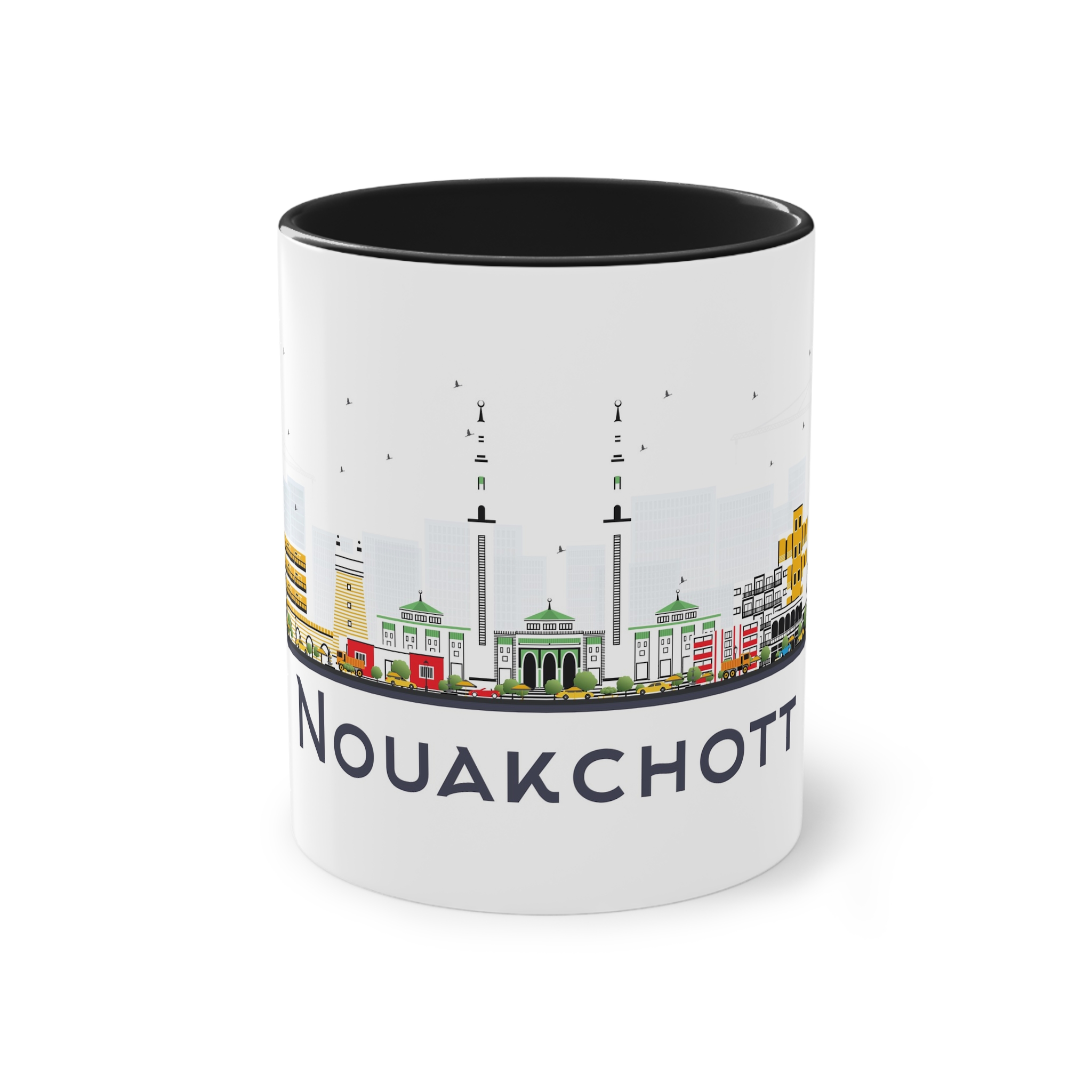 Nouakchott Isolated Two Tone Coffee Mug 11oz - Image 9