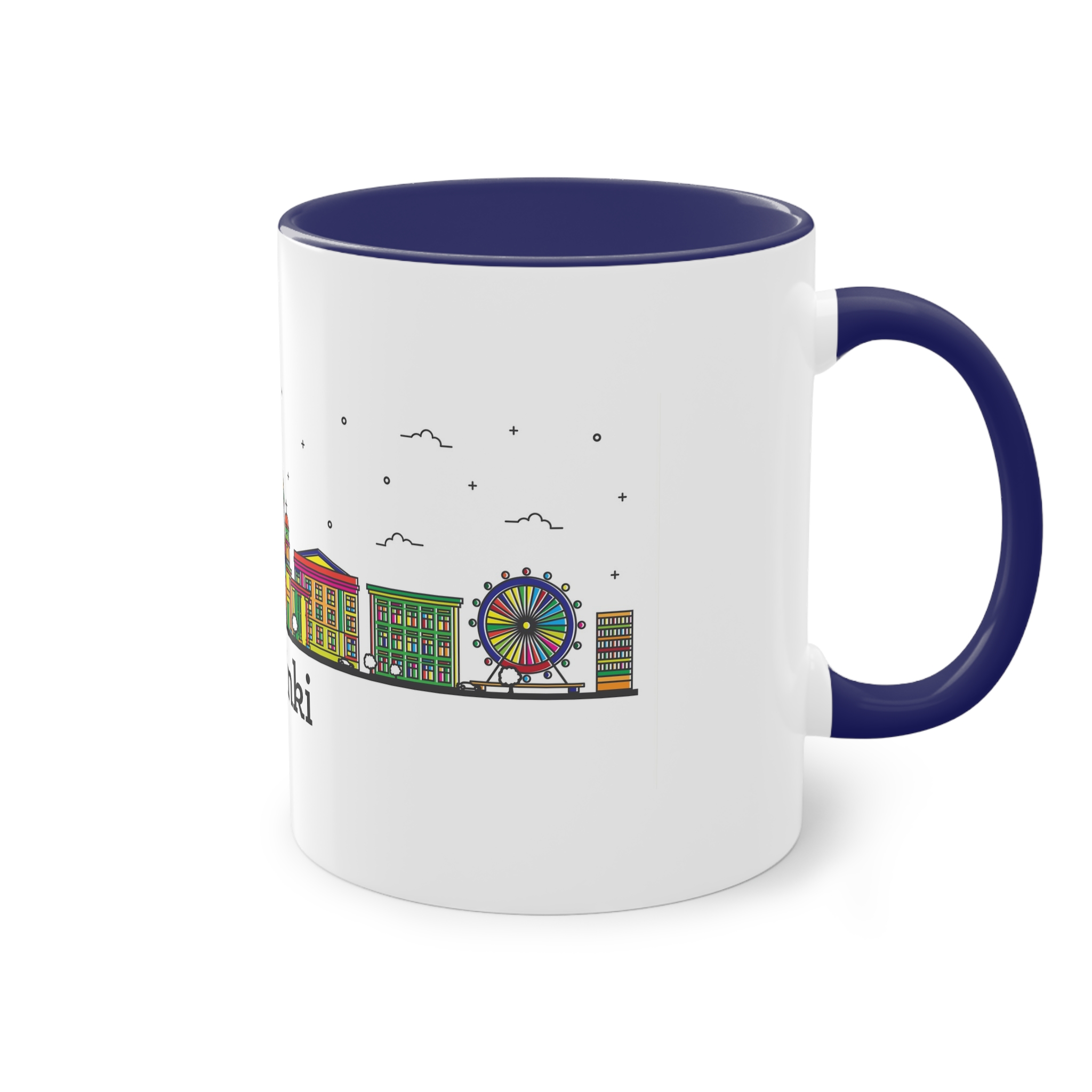 Helsinki Outline Bold Color Two Tone Coffee Mug 11oz - Image 44