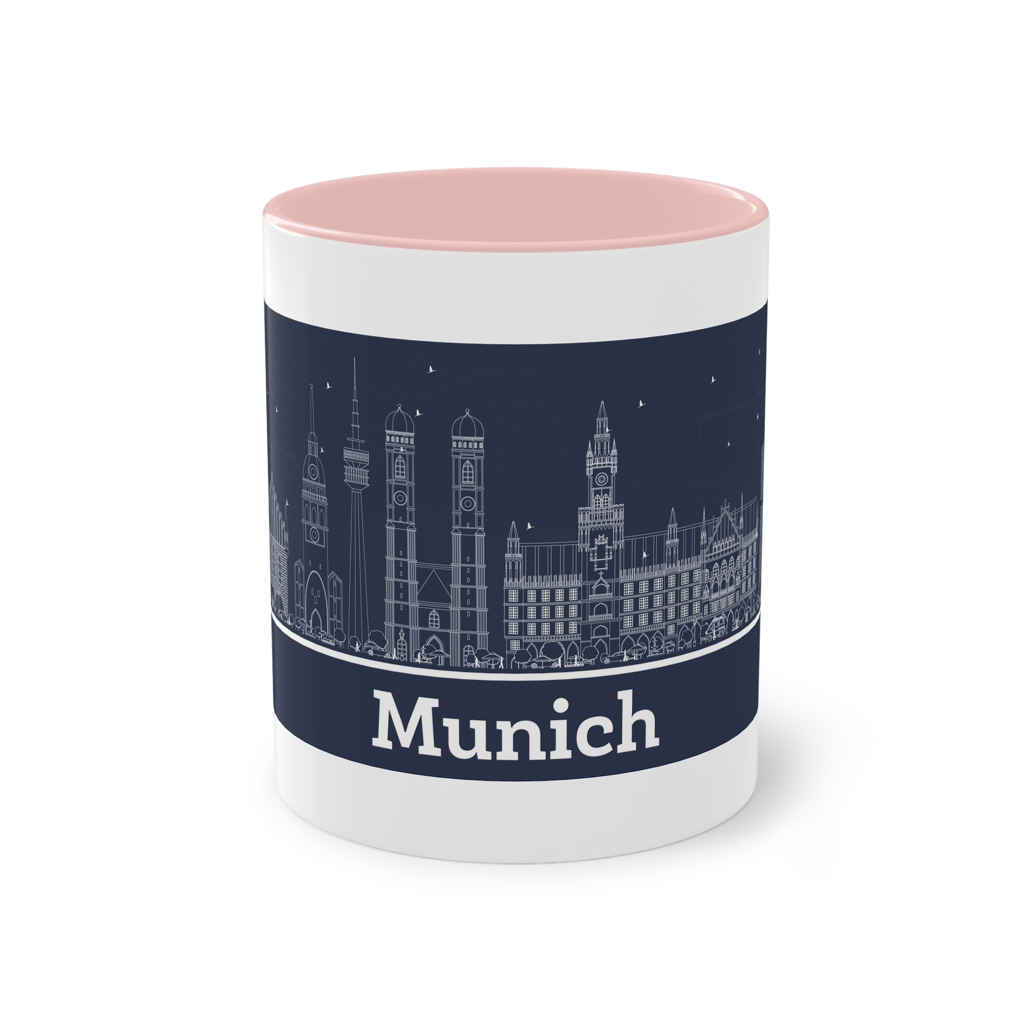 Munich Outline Inverse Two Tone Coffee Mug 11oz - Image 45