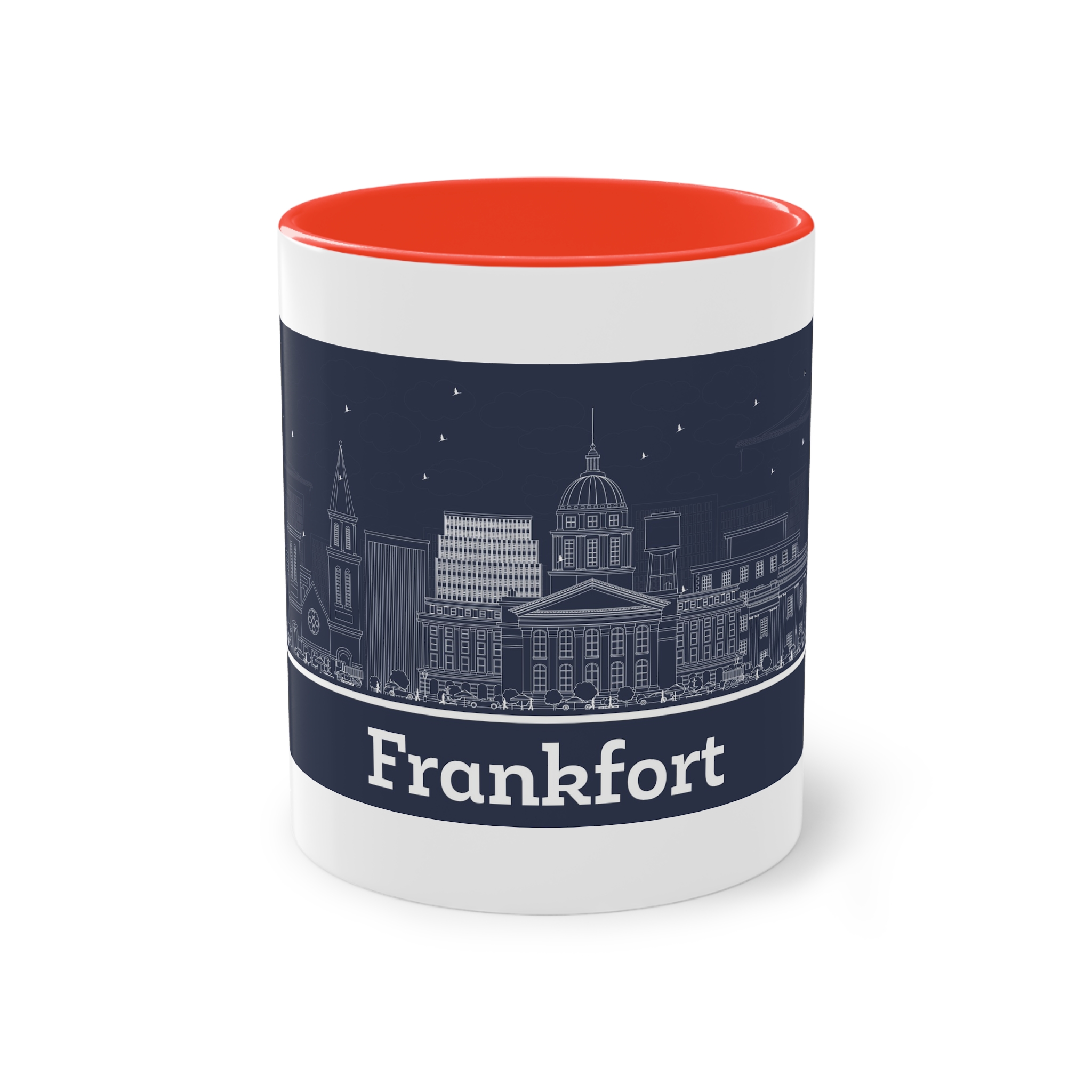 Frankfort Outline Inverse Two Tone Coffee Mug 11oz