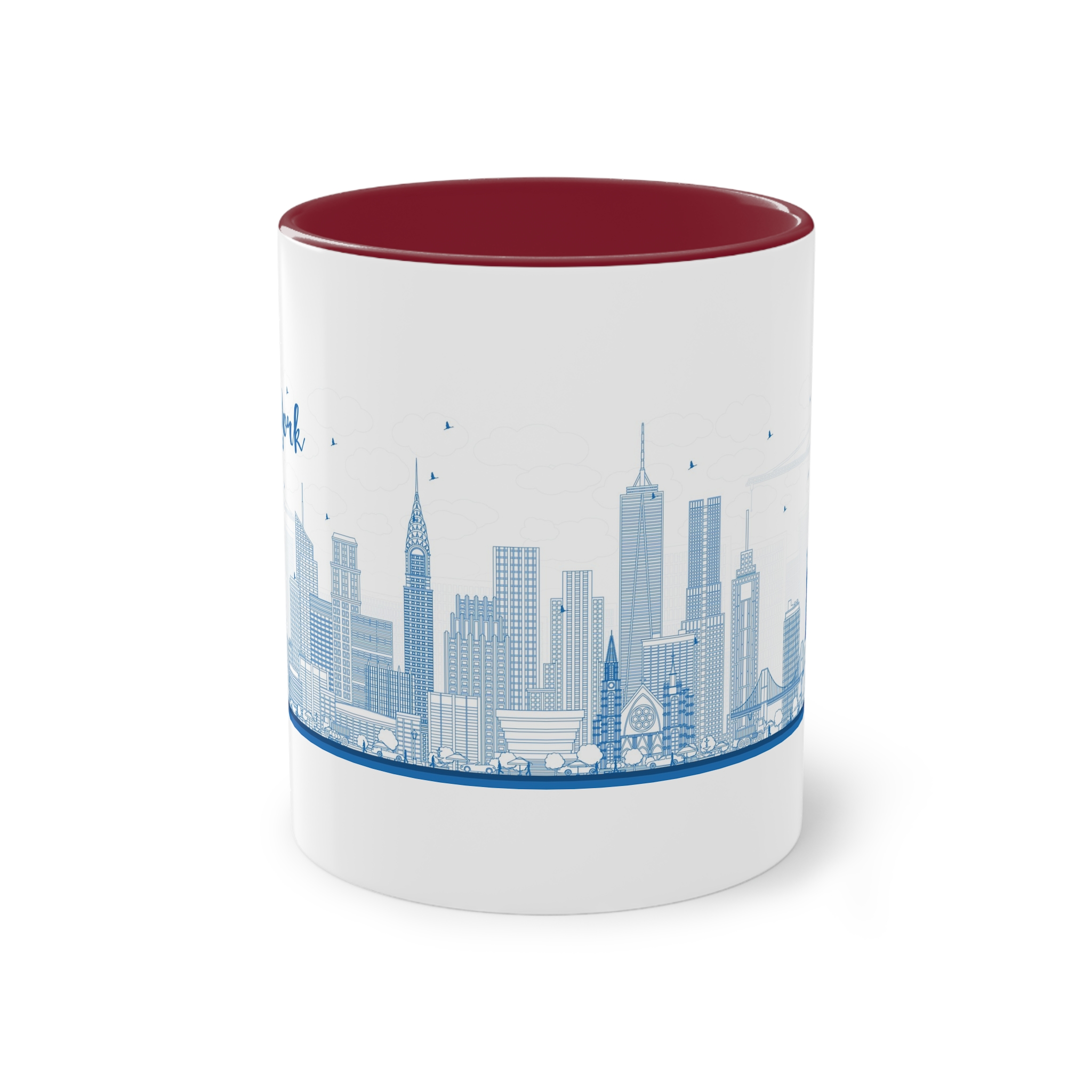New York New Outline Two Tone Coffee Mug 11oz - Image 5