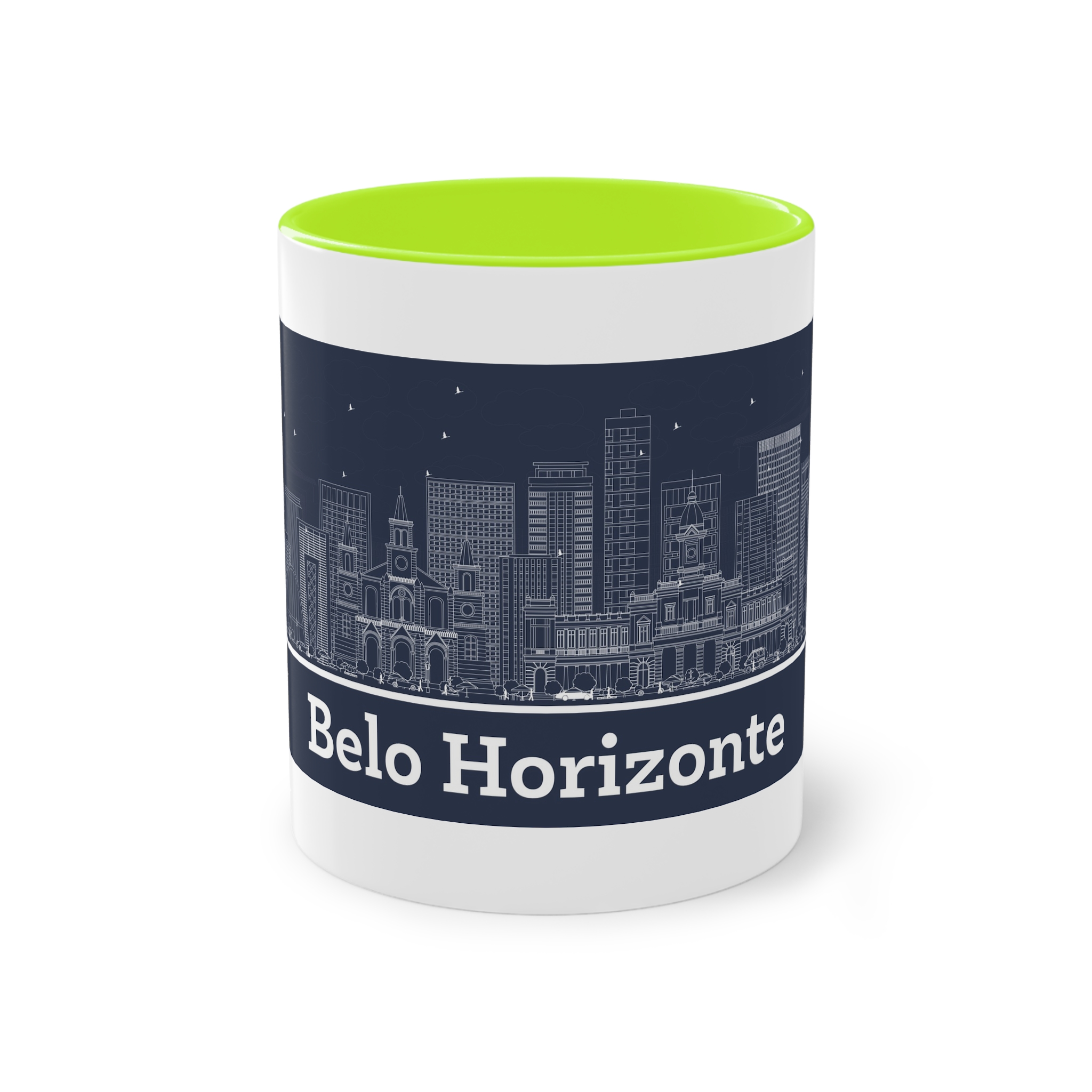 Belo Horizonte Outline Inverse Two Tone Coffee Mug 11oz - Image 25
