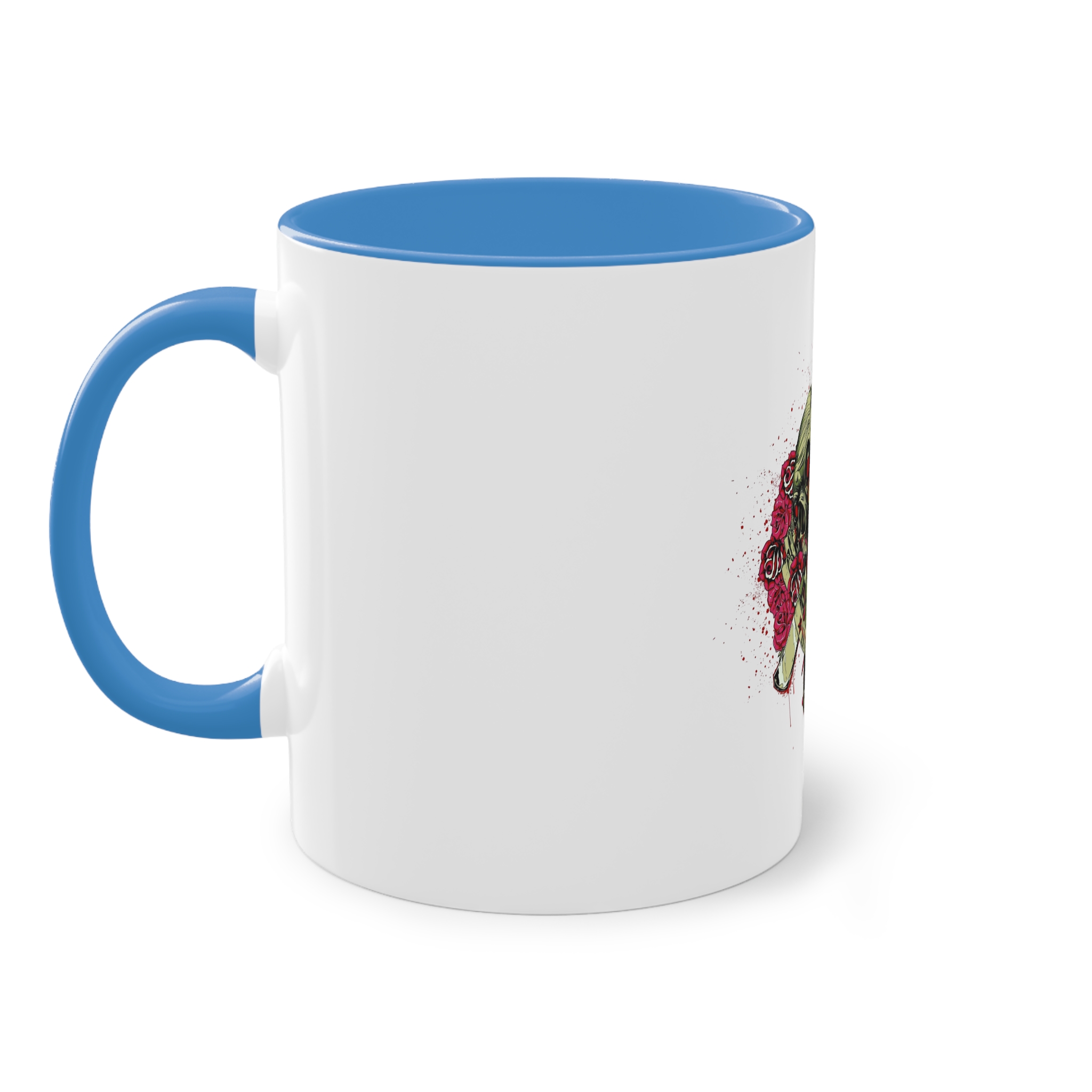 Back Back Zombie Skulls With Blades Knuckle Duster Two Tone Coffee Mug 11oz - Image 35