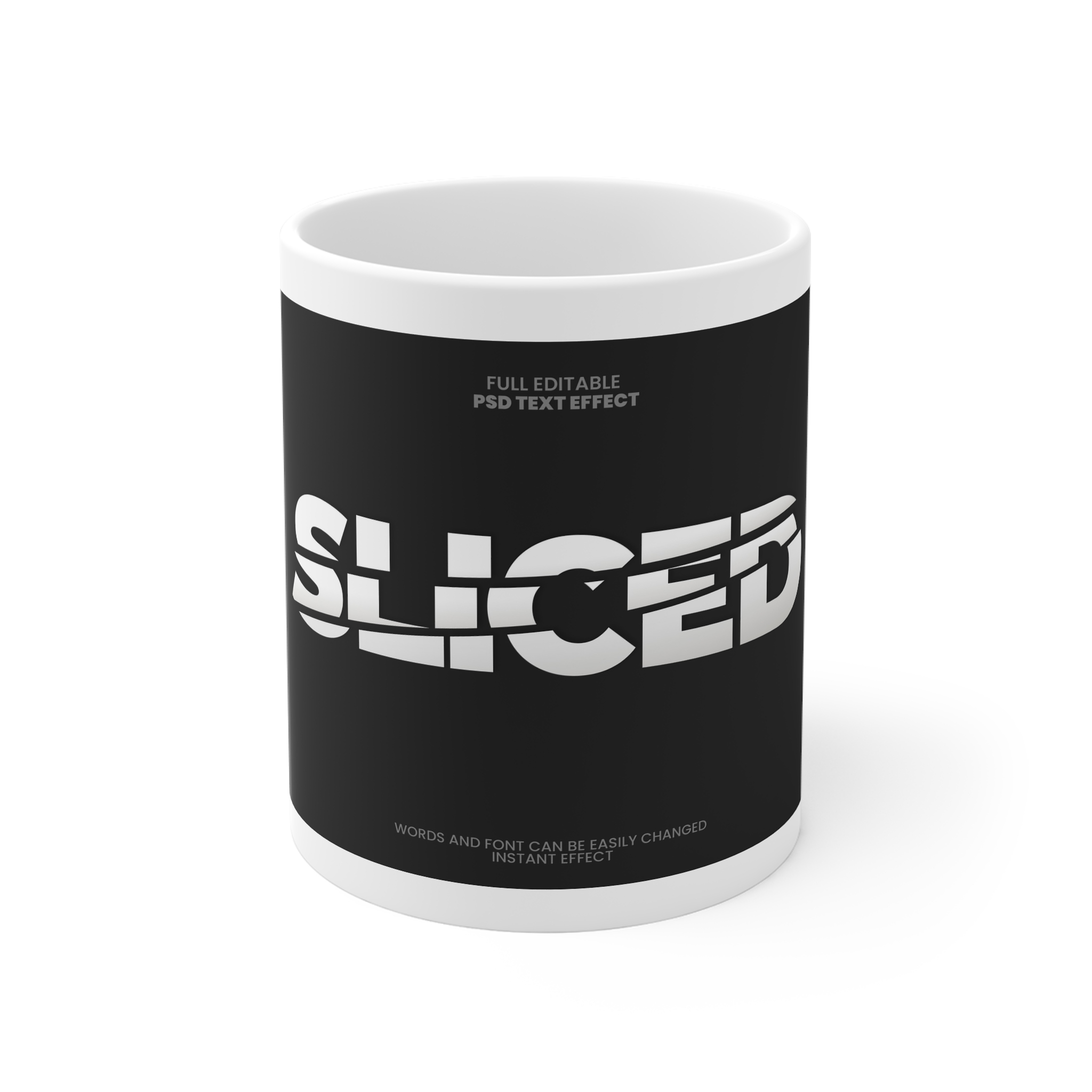 Sliced Text Effect 2 11oz White Mug