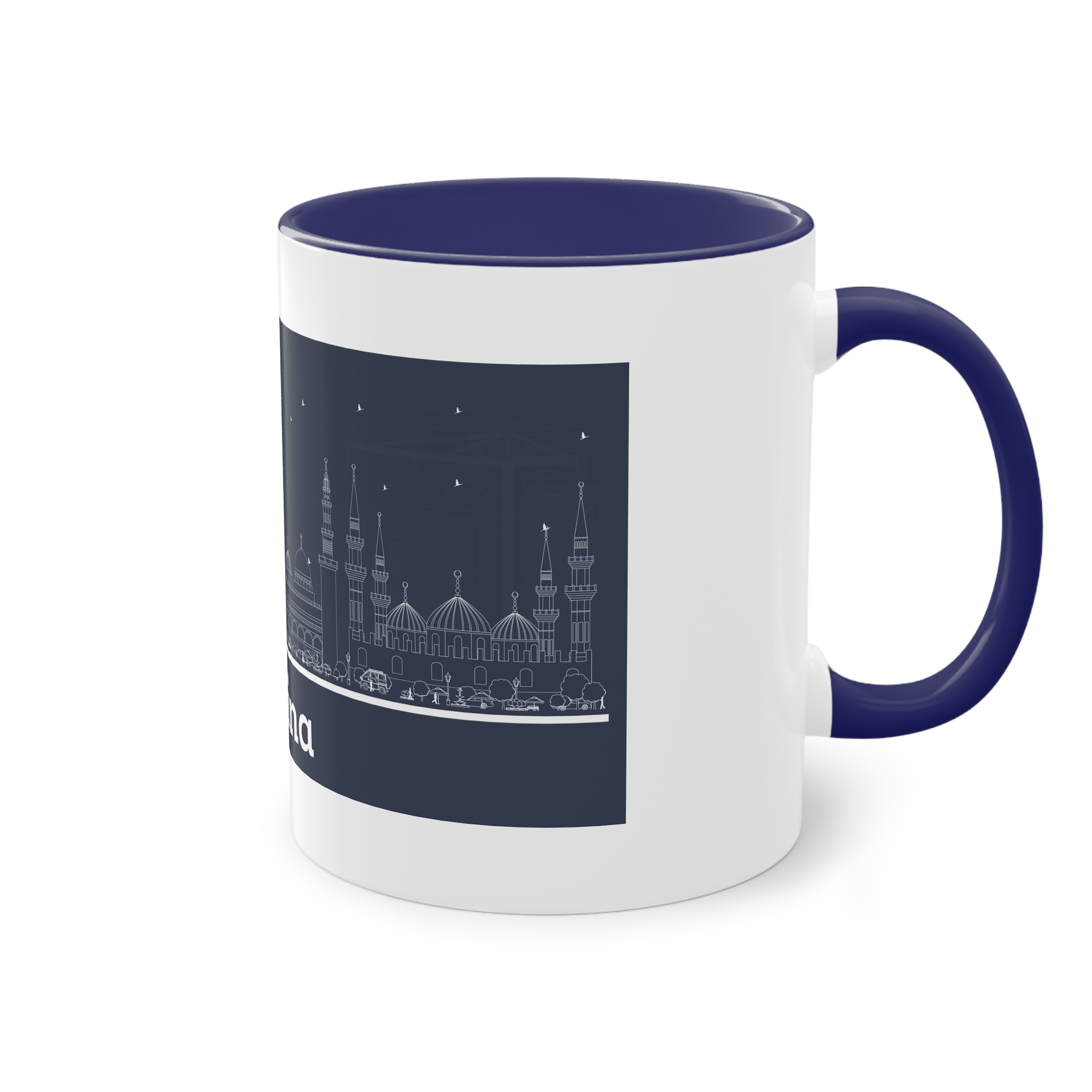 Medina Outline Inverse Two Tone Coffee Mug 11oz - Image 44