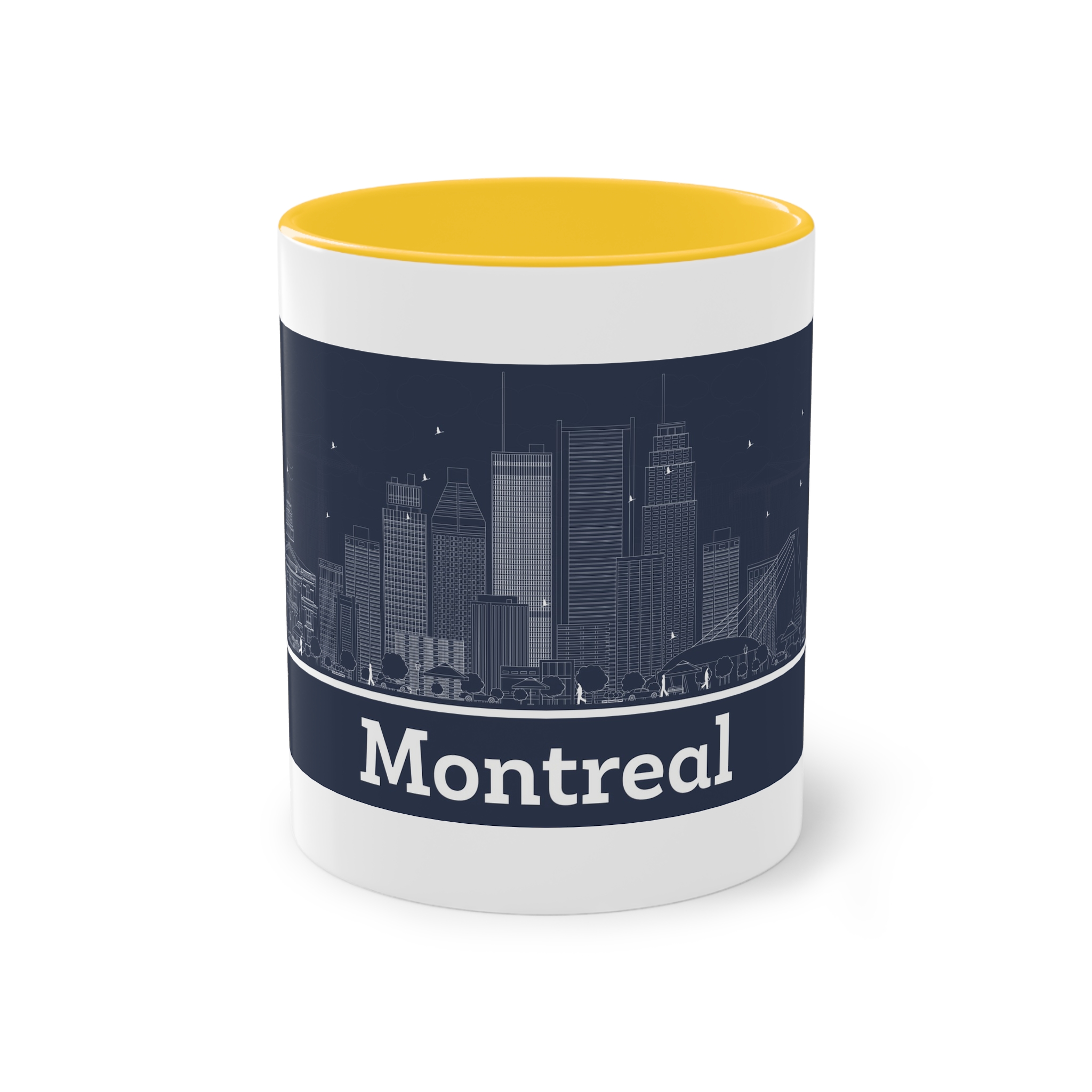 Montreal Outline Inverse Two Tone Coffee Mug 11oz - Image 17