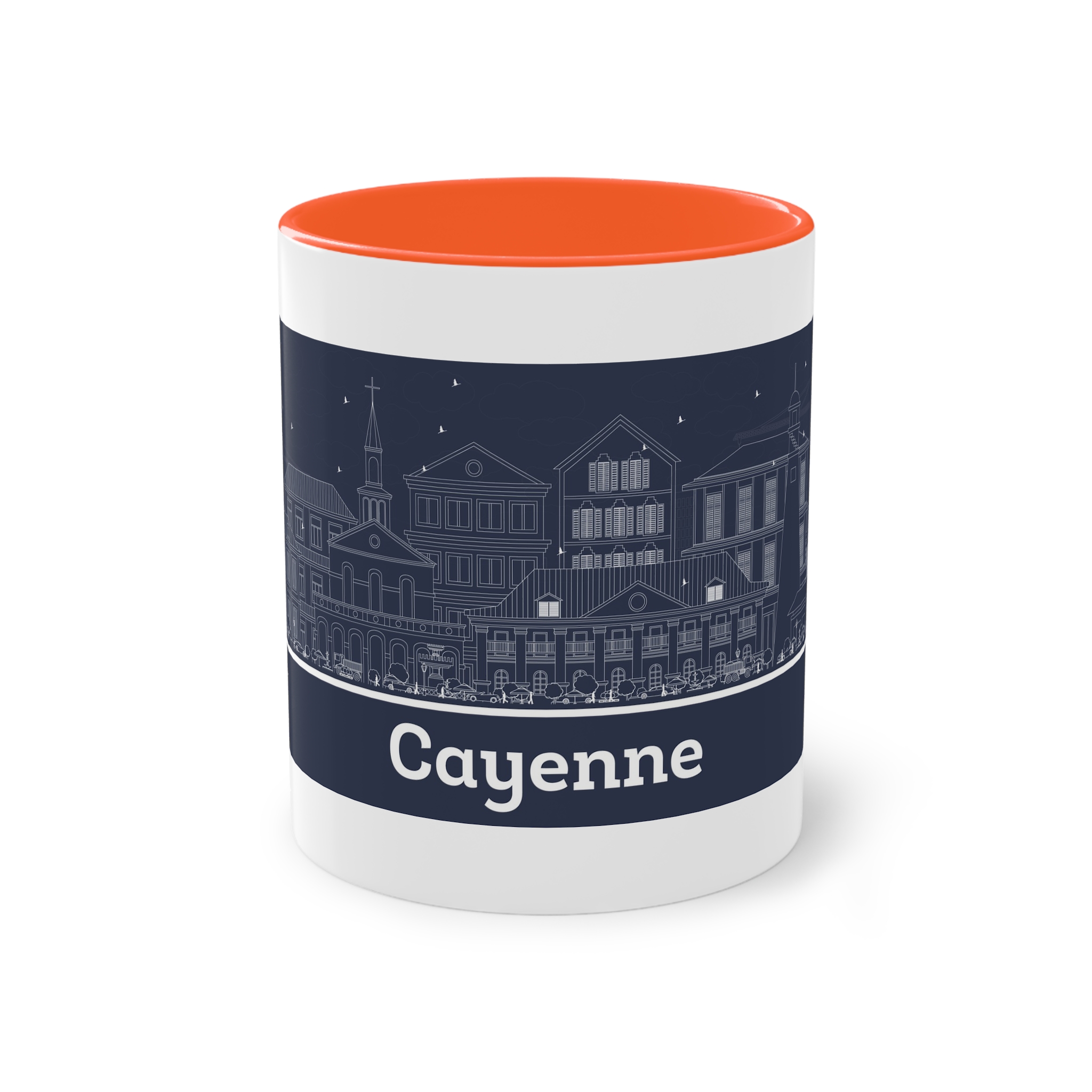 Cayenne Outline Inverse Two Tone Coffee Mug 11oz - Image 13