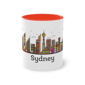 Sydney Outline Bold Color Two Tone Coffee Mug 11oz