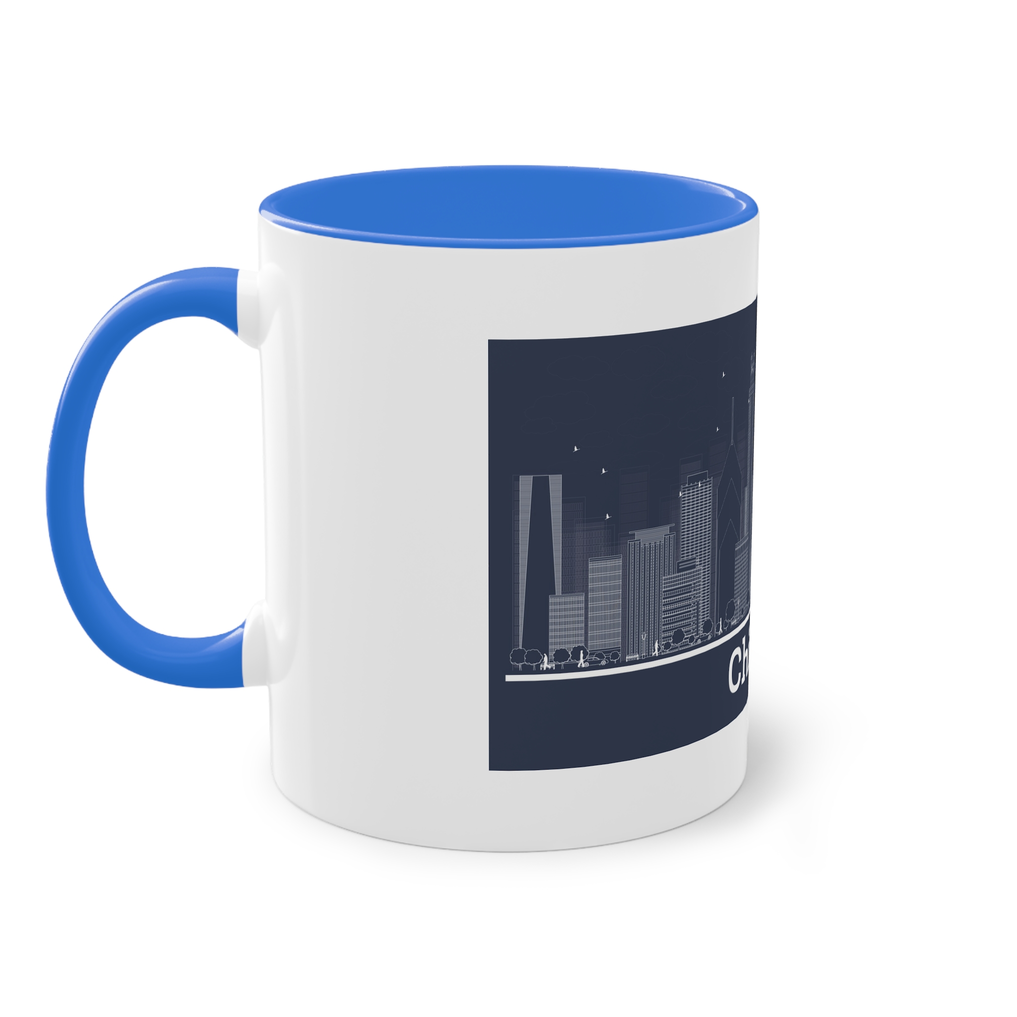 Chicago Outline Inverse Two Tone Coffee Mug 11oz - Image 39
