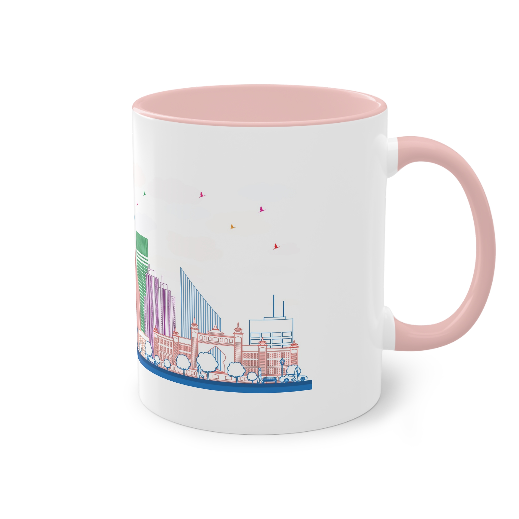 Dubai Outline Color Two Tone Coffee Mug 11oz - Image 48
