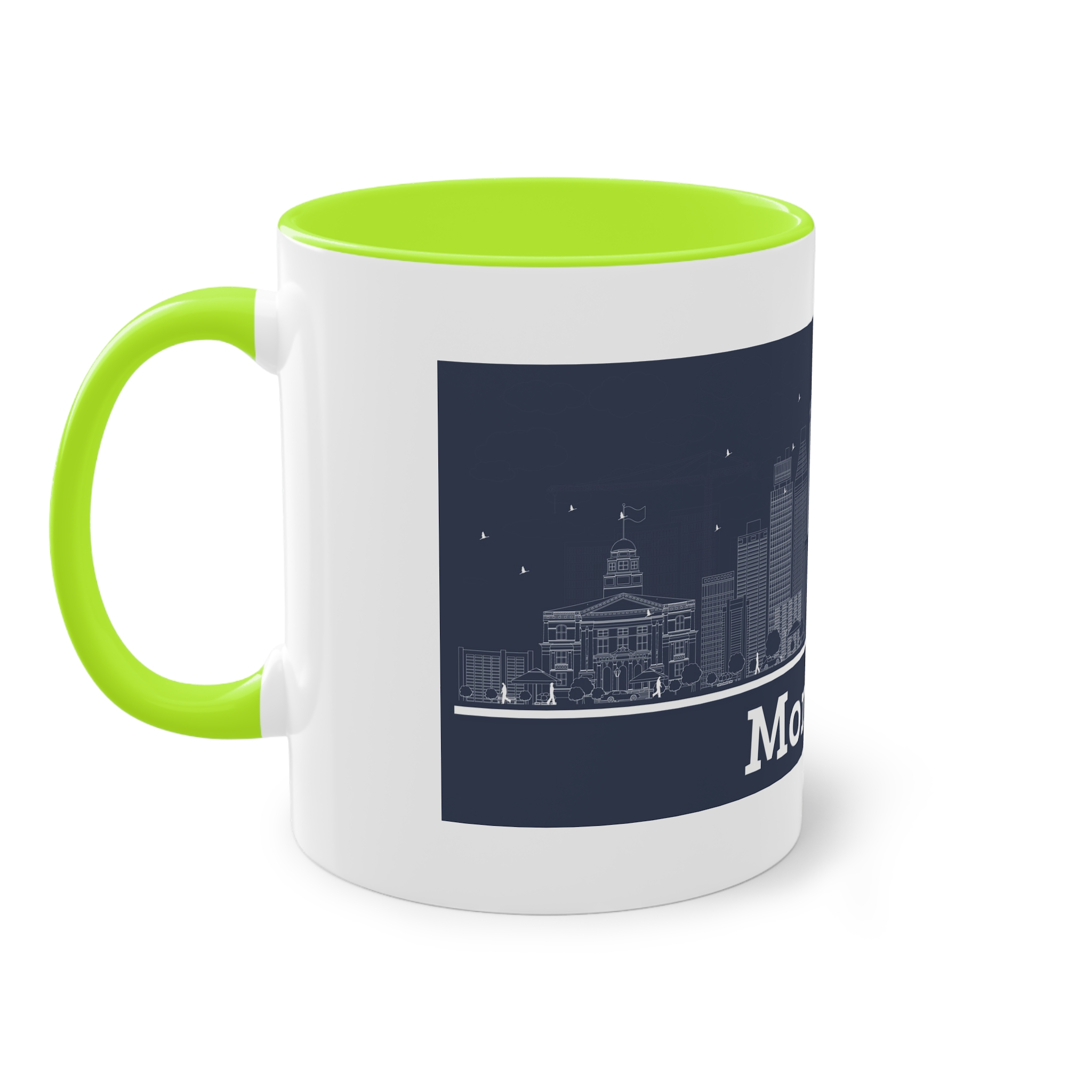 Montreal Outline Inverse Two Tone Coffee Mug 11oz - Image 27