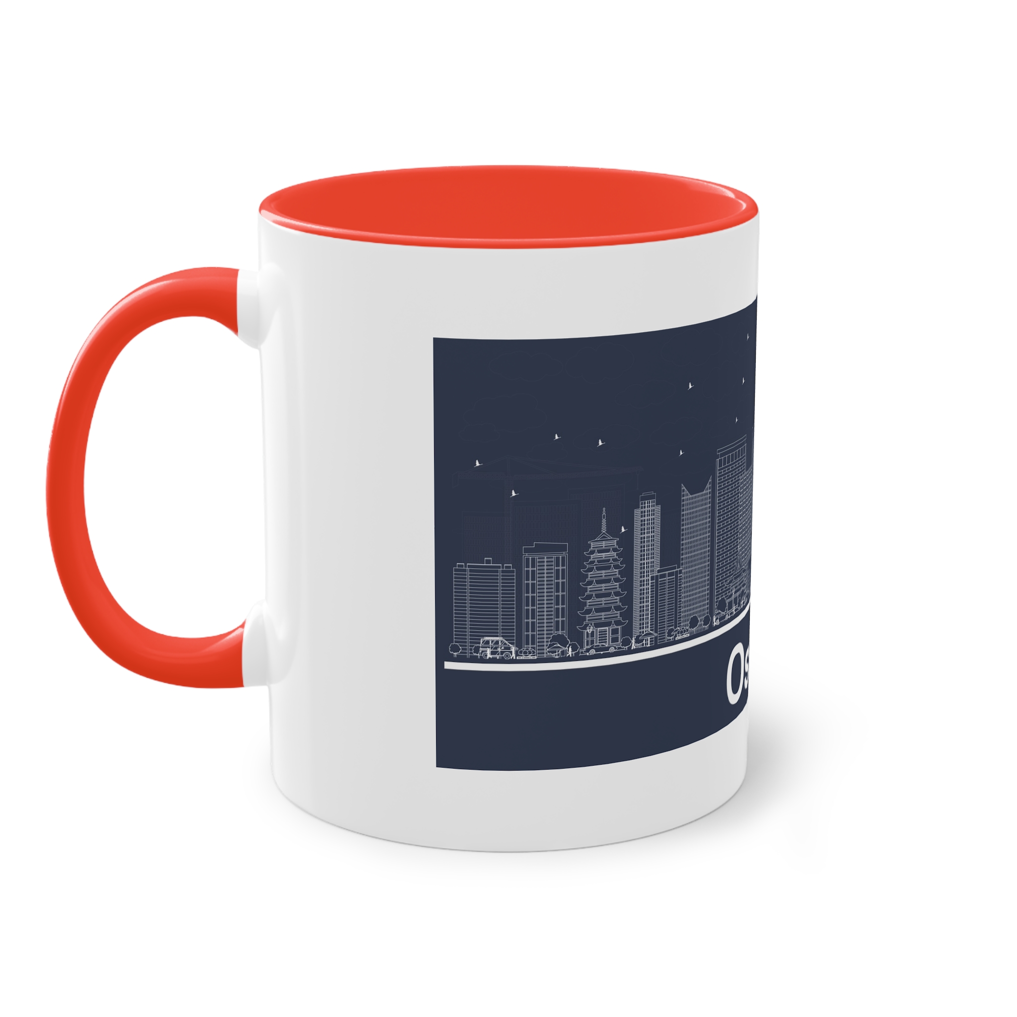 Osaka Outline Inverse Two Tone Coffee Mug 11oz - Image 3