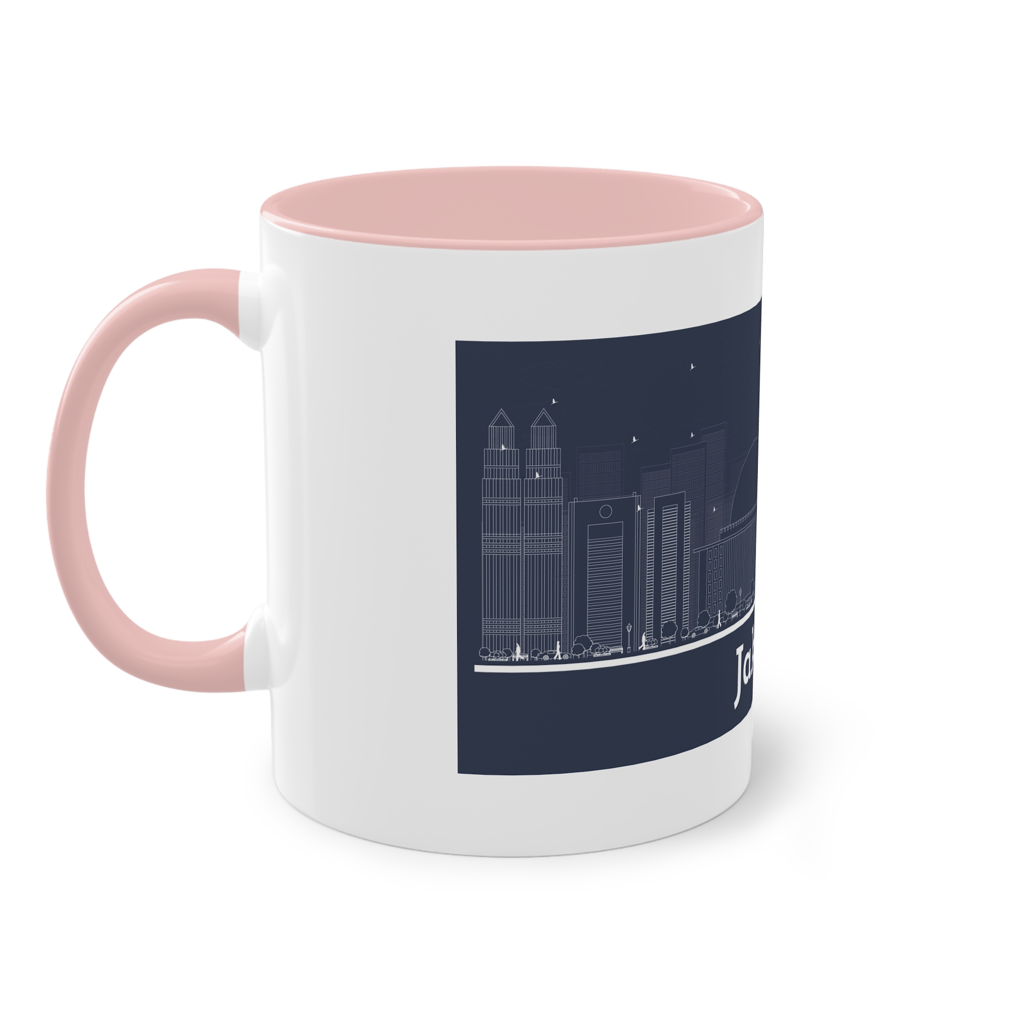 Jakarta Outline Inverse Two Tone Coffee Mug 11oz - Image 47