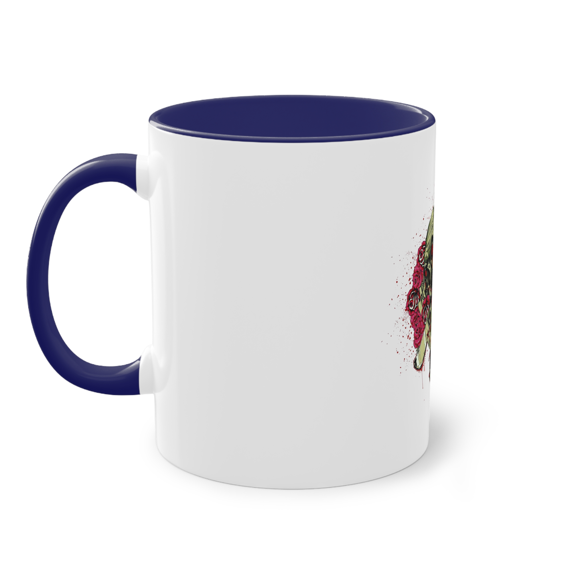 Back Back Zombie Skulls With Blades Knuckle Duster Two Tone Coffee Mug 11oz - Image 43